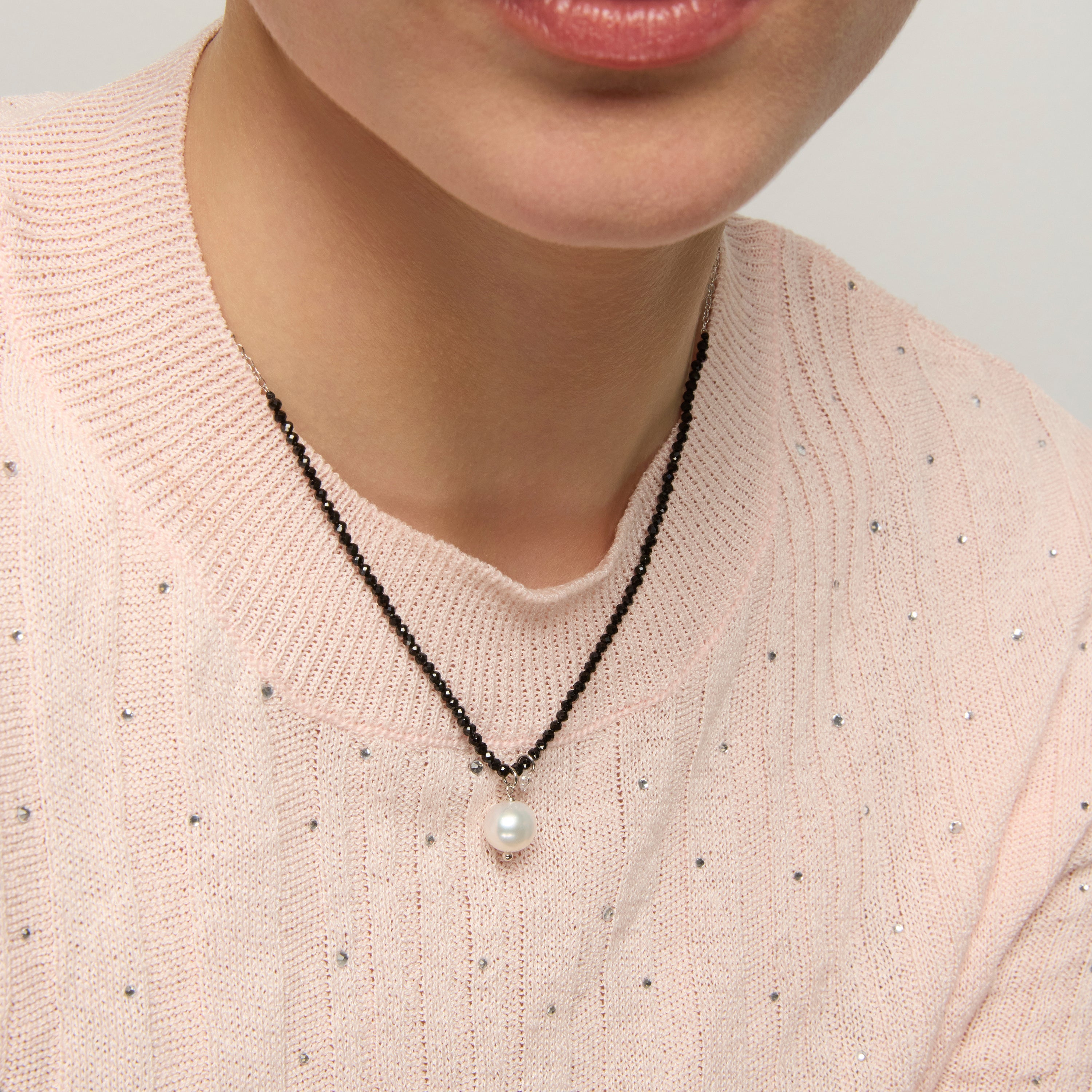 Colar de Prata 925 e Cristal Branco banhado a ouro amarelo 18k - Husu