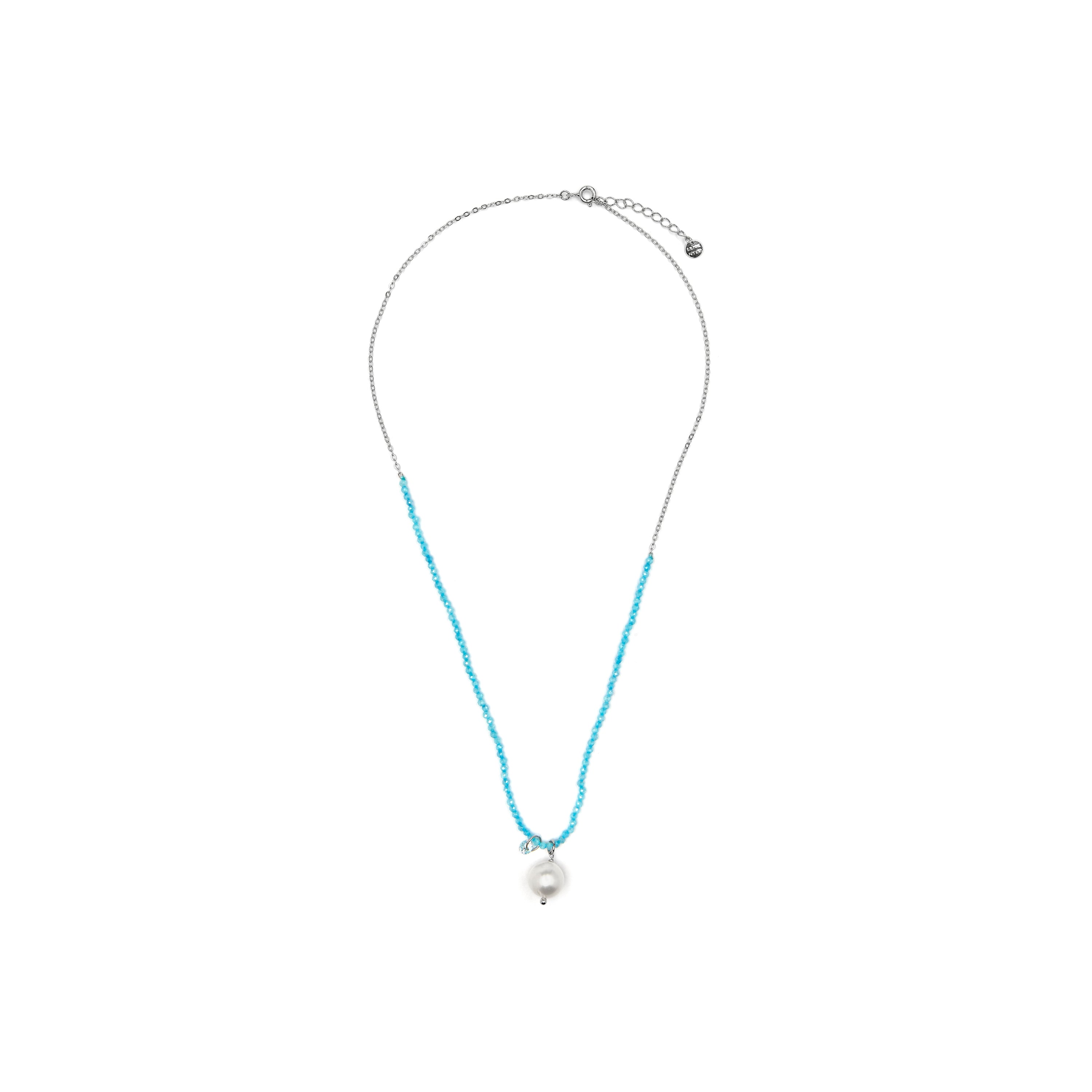 Colar de Prata 925 e Cristal Branco banhado a ouro amarelo 18k - Husu