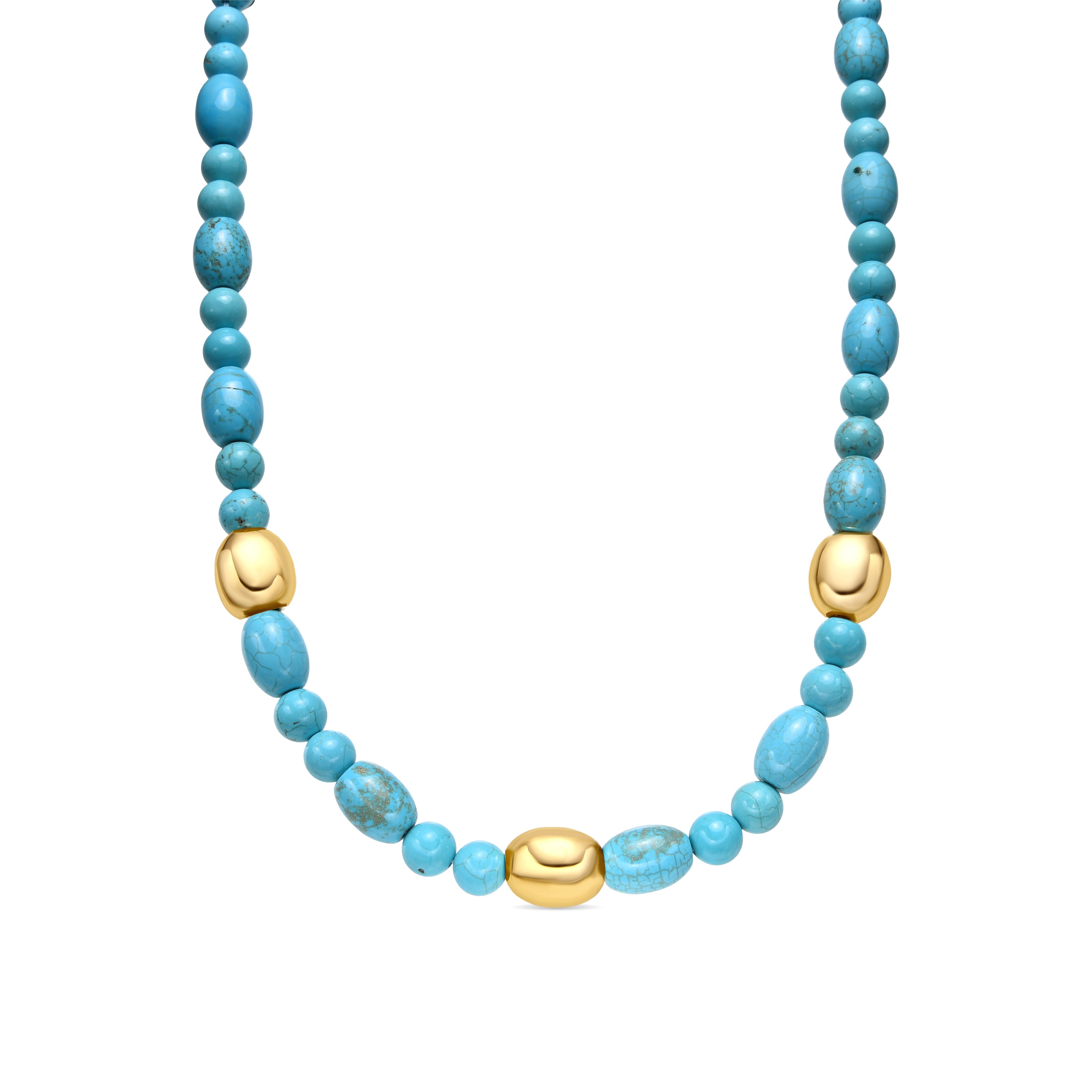 Shyra 925 Sterling Silver and Turquoise Necklace with 18k Yellow Gold Finish