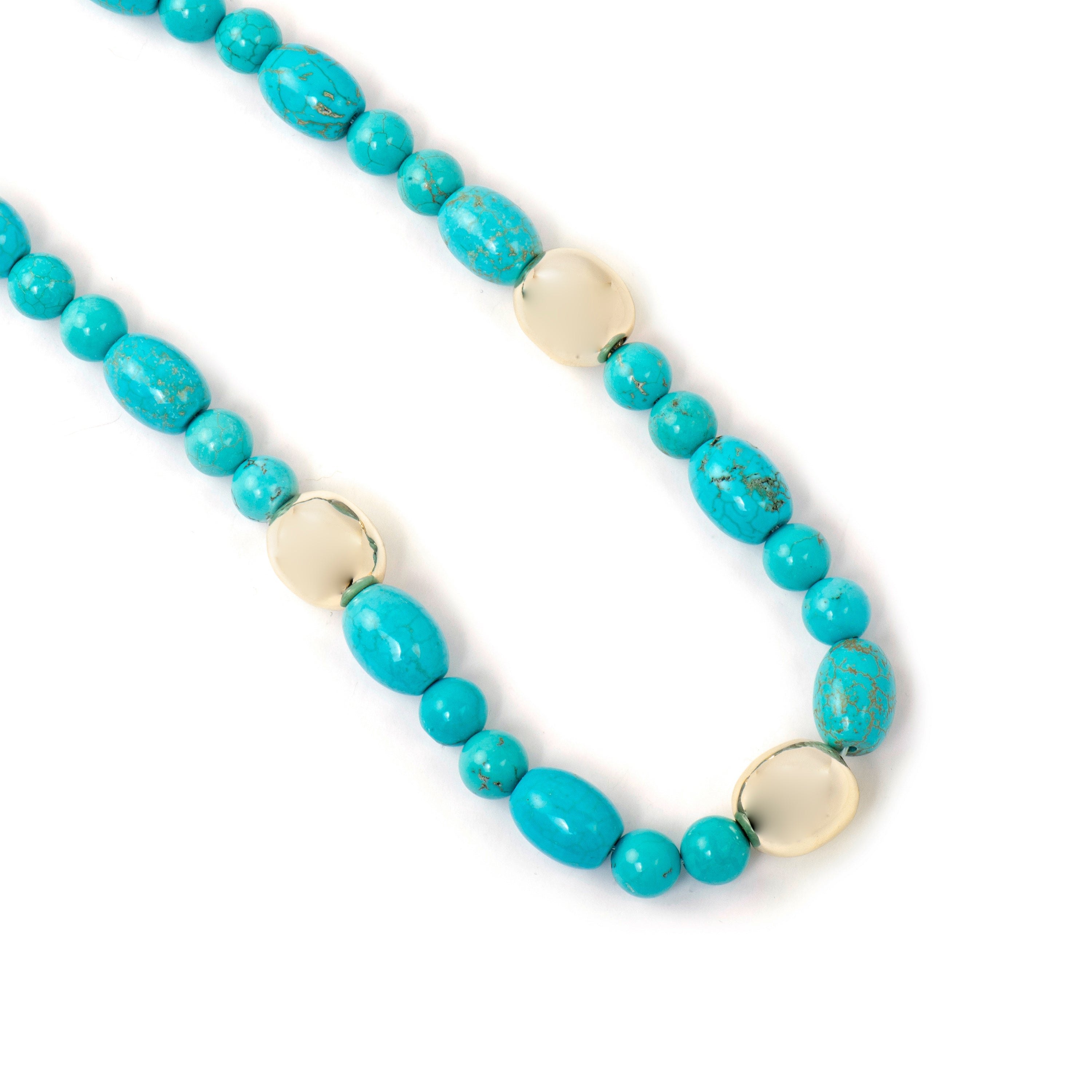 Shyra 925 Sterling Silver and Turquoise Necklace with 18k Yellow Gold Finish
