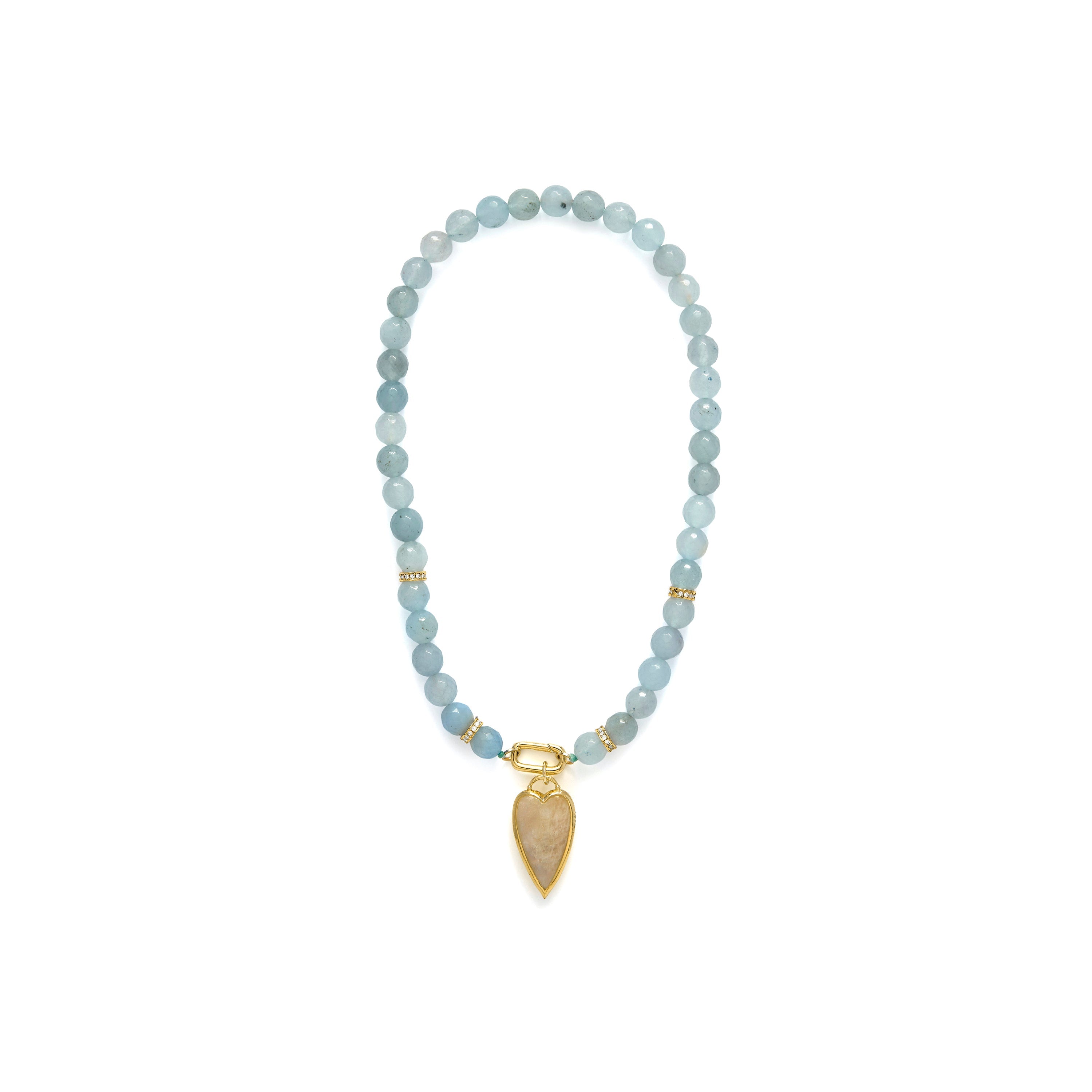 Sterling Silver 925 and Blue Jade Necklace with 18k Yellow Gold Finish - Zaty