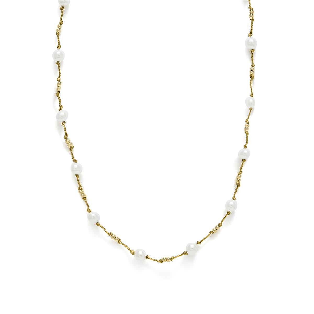 Collar de Plata de Ley 925 y Circonita Brillante acabado en oro amarillo 18k - Hilnio