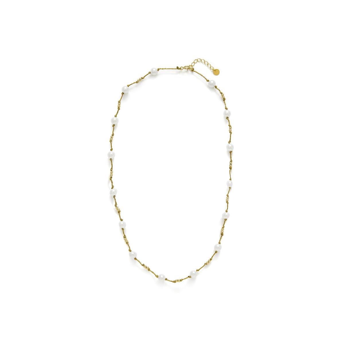 Collar de Plata de Ley 925 y Circonita Brillante acabado en oro amarillo 18k - Hilnio