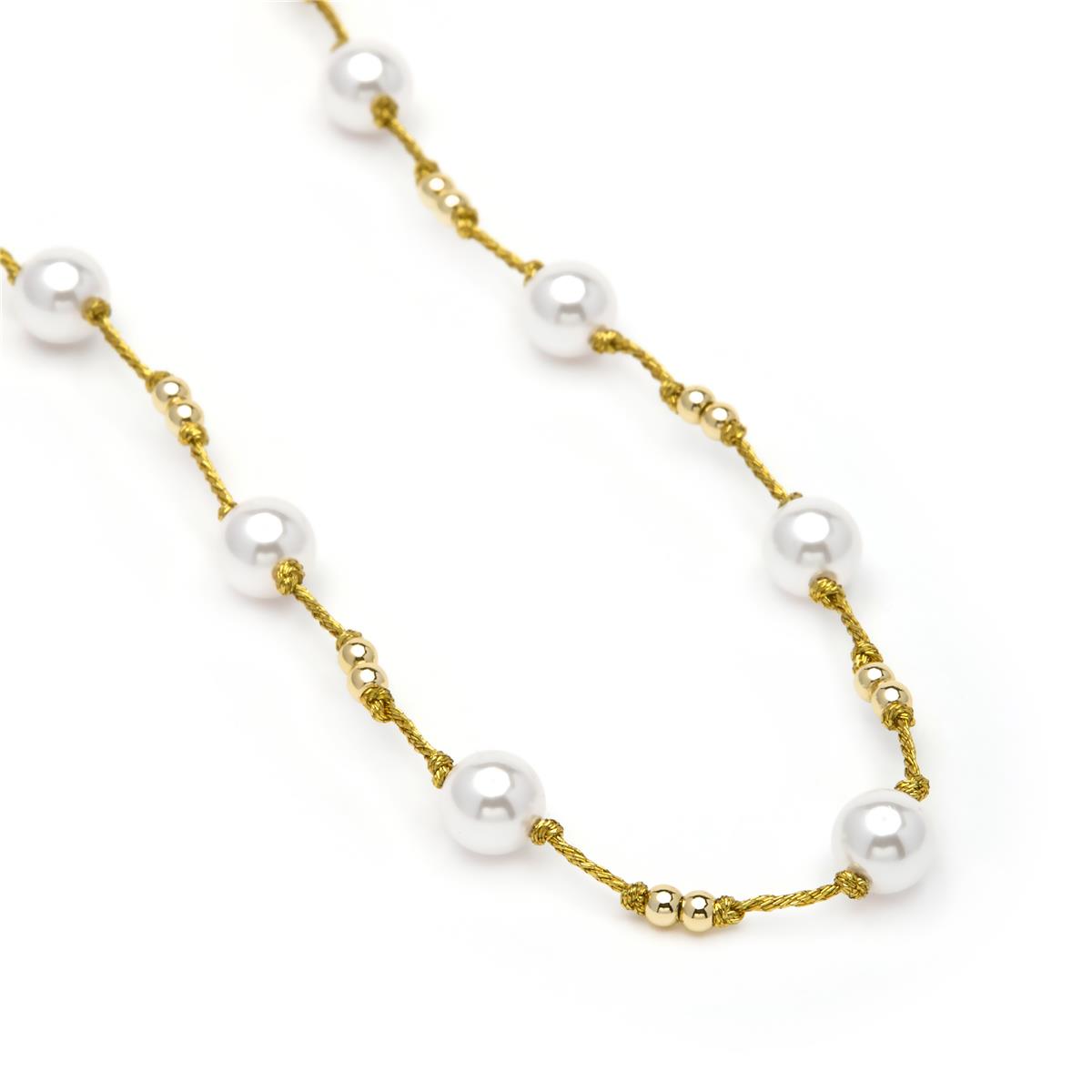 Collar de Plata de Ley 925 y Circonita Brillante acabado en oro amarillo 18k - Hilnio