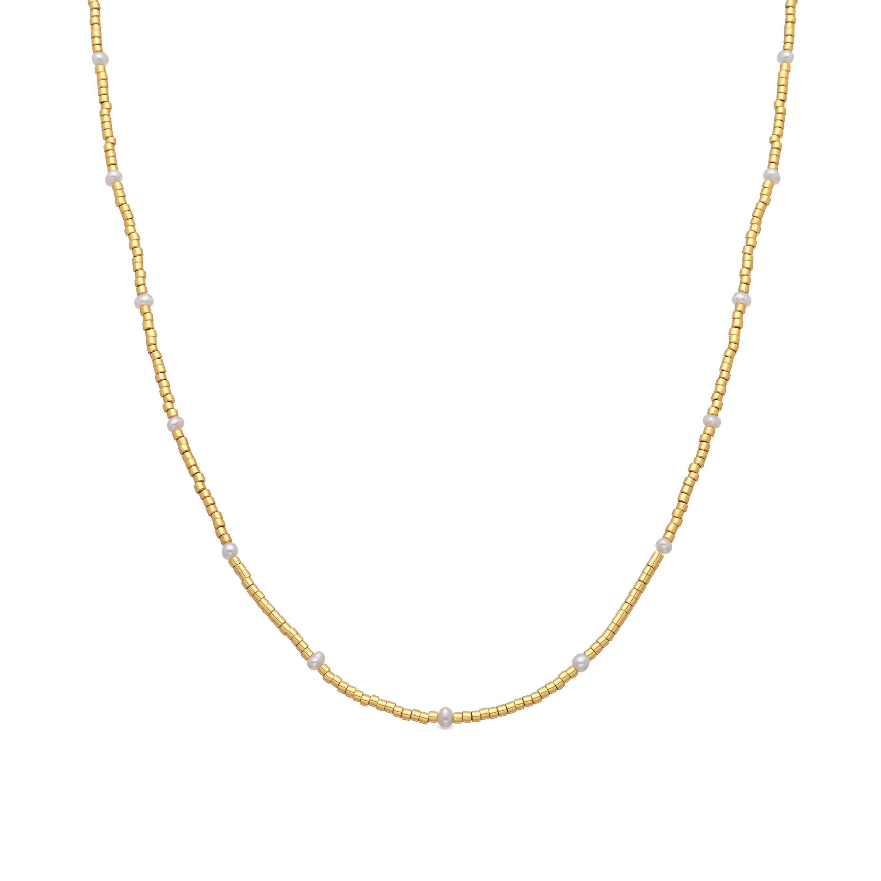 925 Sterling Silver Necklace with White Lacquer and 18k Yellow Gold Finish - Altow
