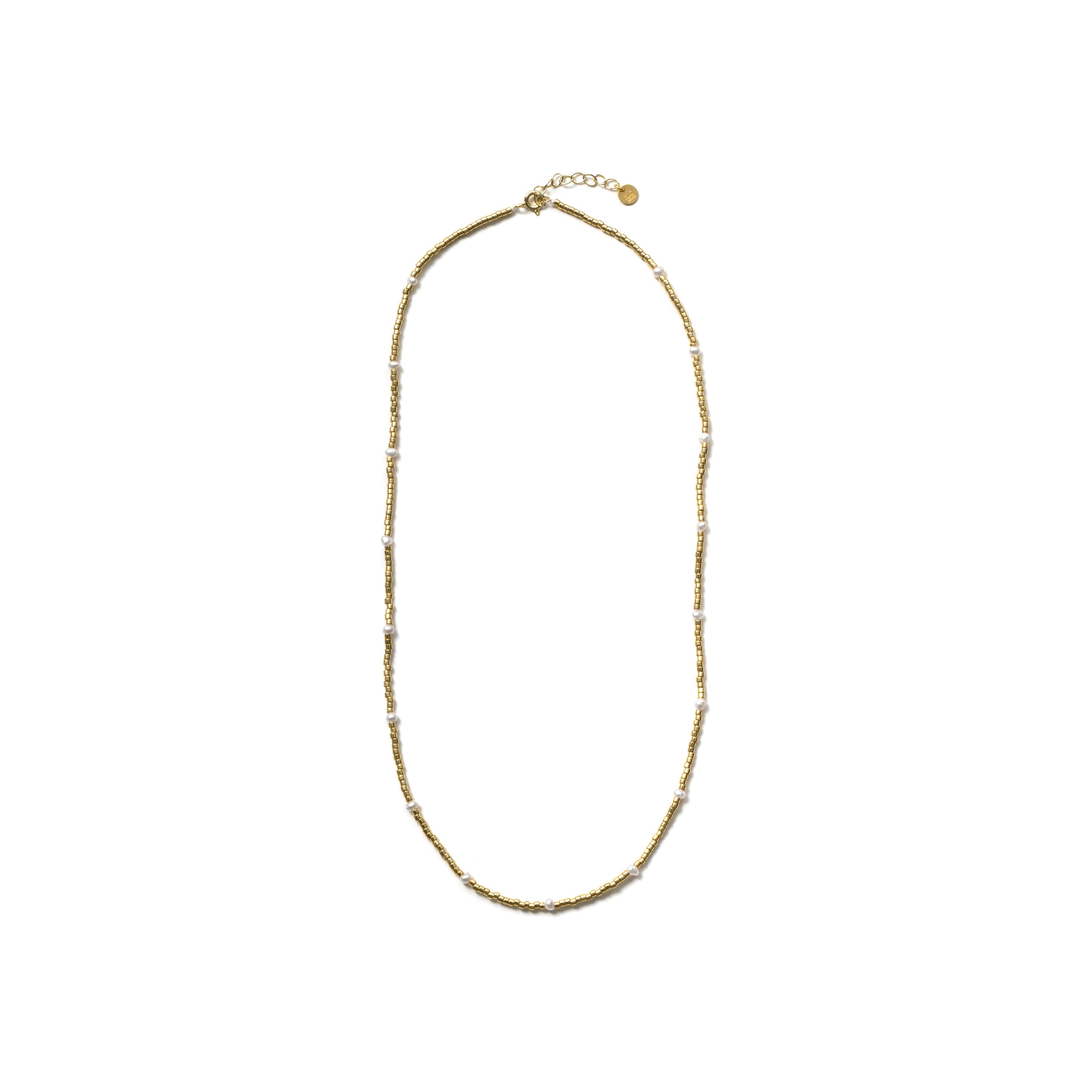 925 Sterling Silver Necklace with White Lacquer and 18k Yellow Gold Finish - Altow