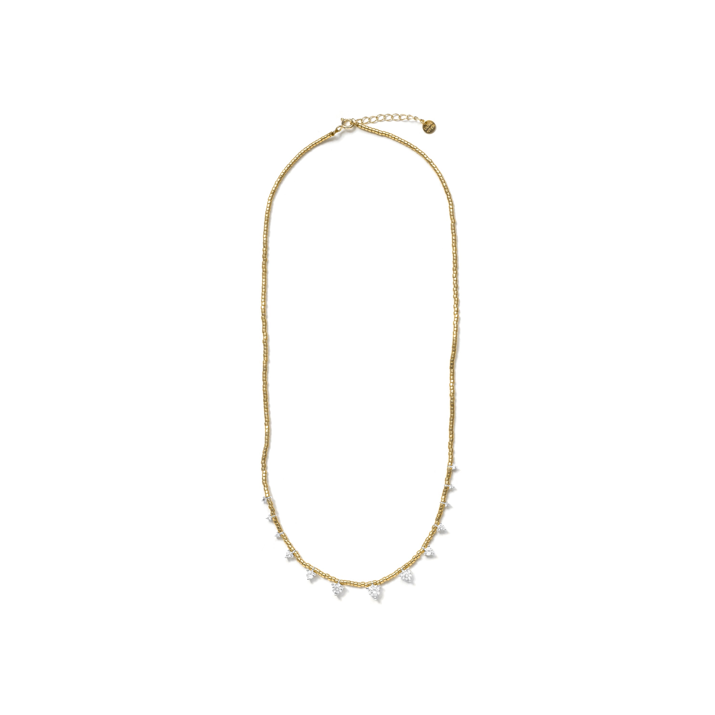 Collar de Plata de Ley 925 y Circonita Brillante acabado en oro amarillo de 18k - Rijeo