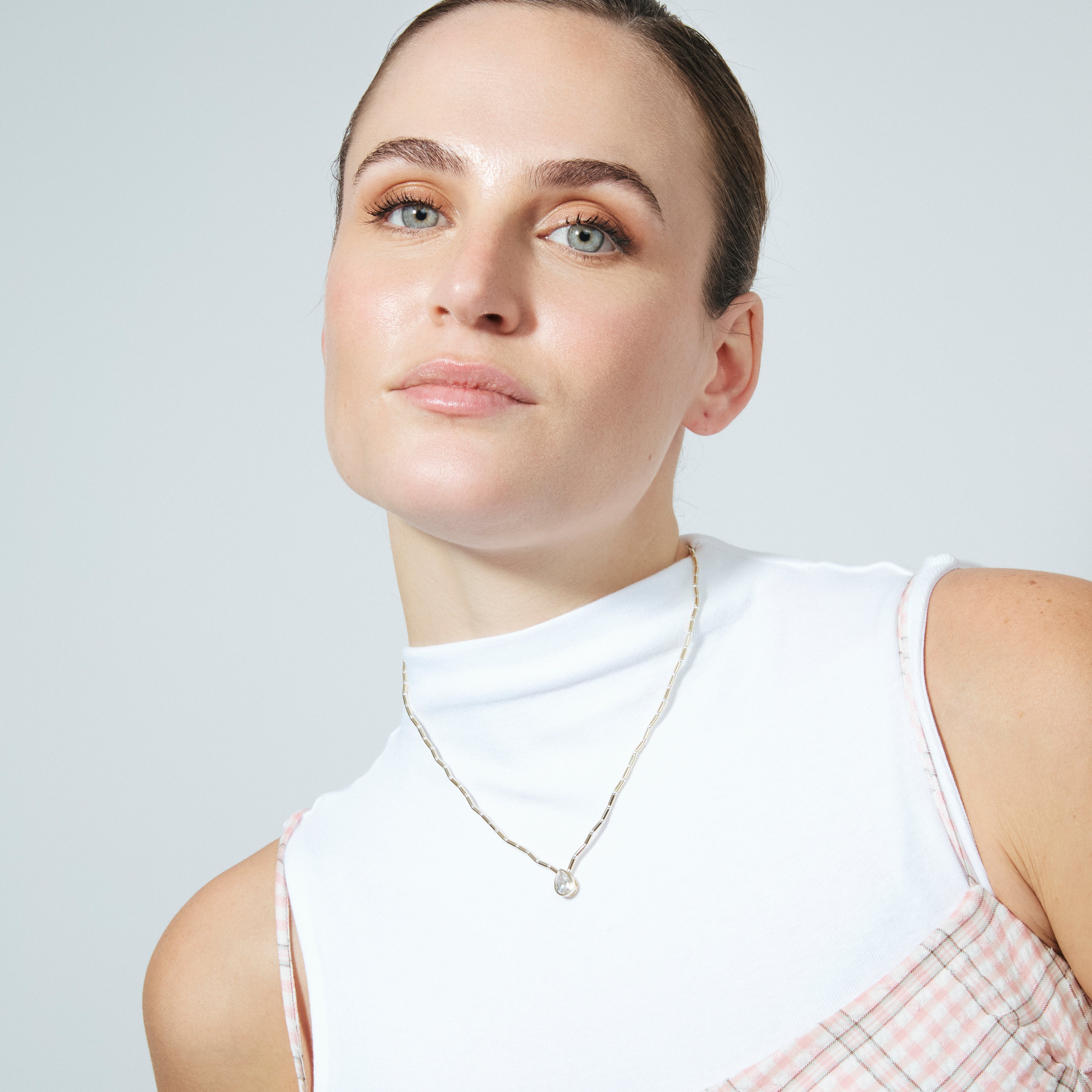 Sterling Silver 925 and Brilliant Zircon Necklace finished in 18k Yellow Gold - Gusva