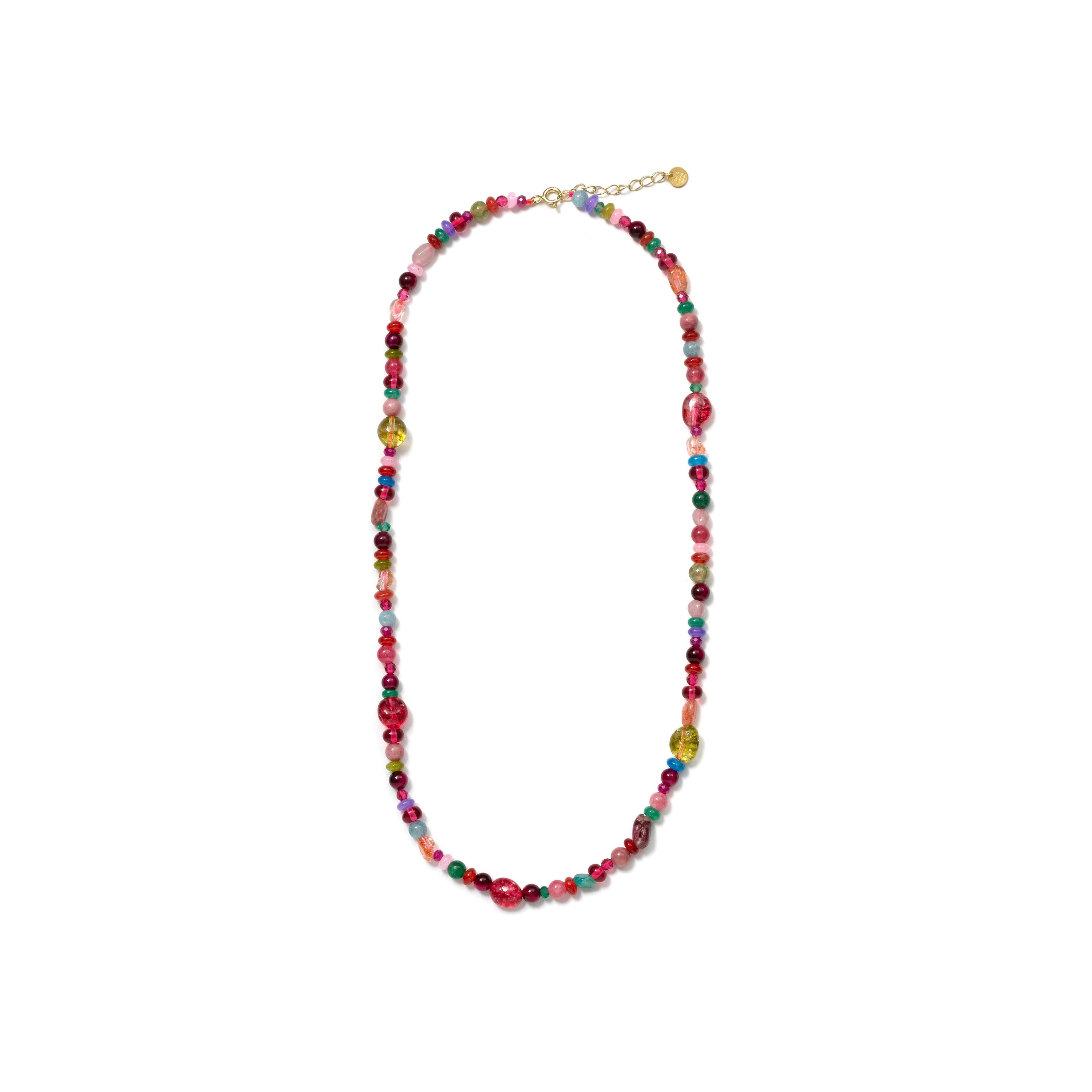 Collar de Plata de Ley 925 y Cristal Multicolor acabado en oro amarillo de 18k - Usak