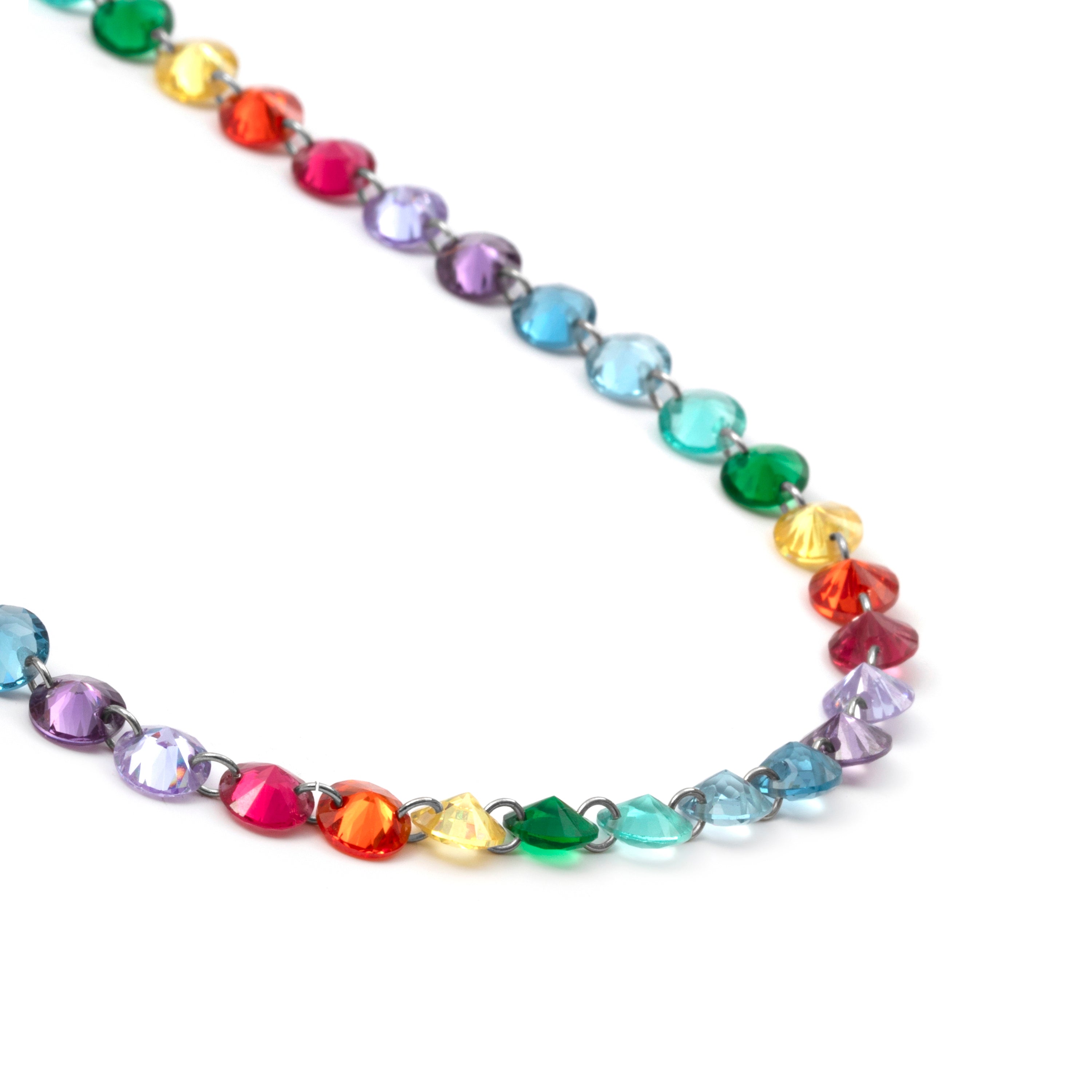 925 Sterling Silver and Multicolor Hydrothermal Quartz Necklace with Rhodium Finish - Rasyes