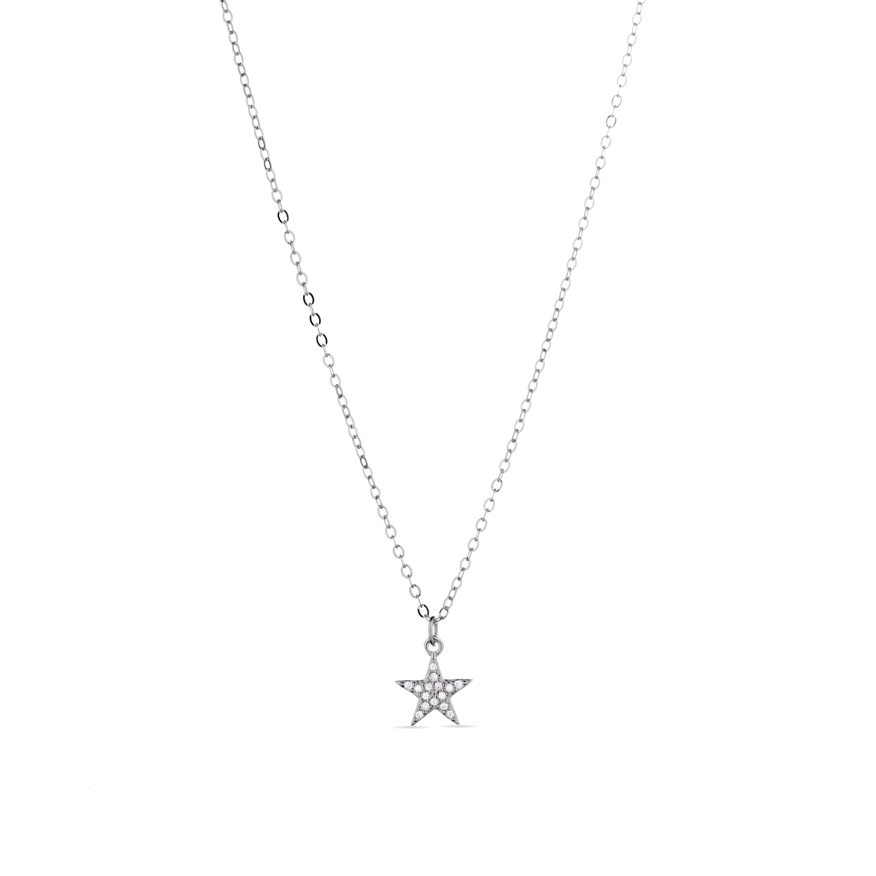 Collar de Plata de Ley 925 con Circonita Brillante acabado en rodio - Leilda