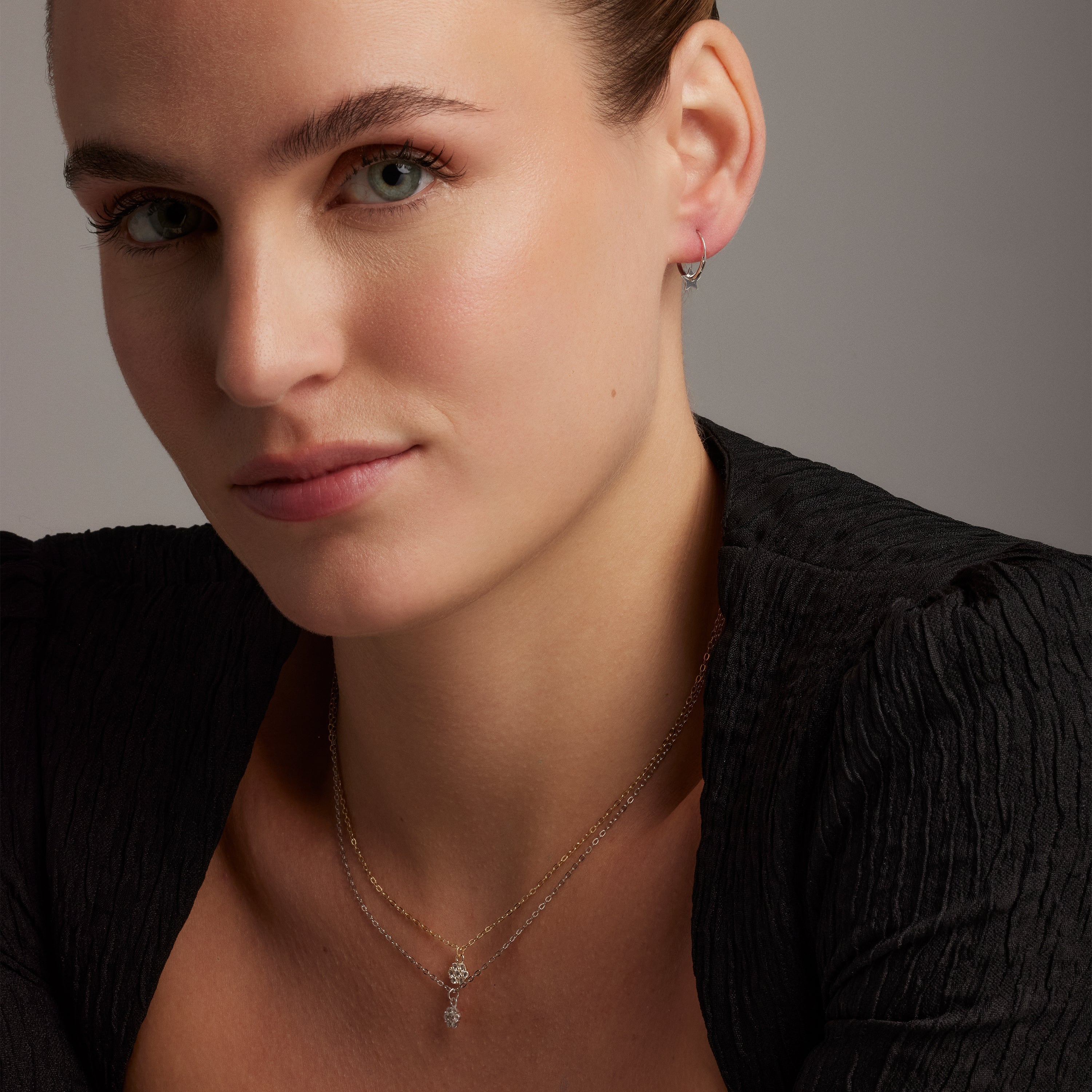 925 Sterling Silver and Brilliant Zirconia Necklace, 18K Yellow Gold Finish - Oris