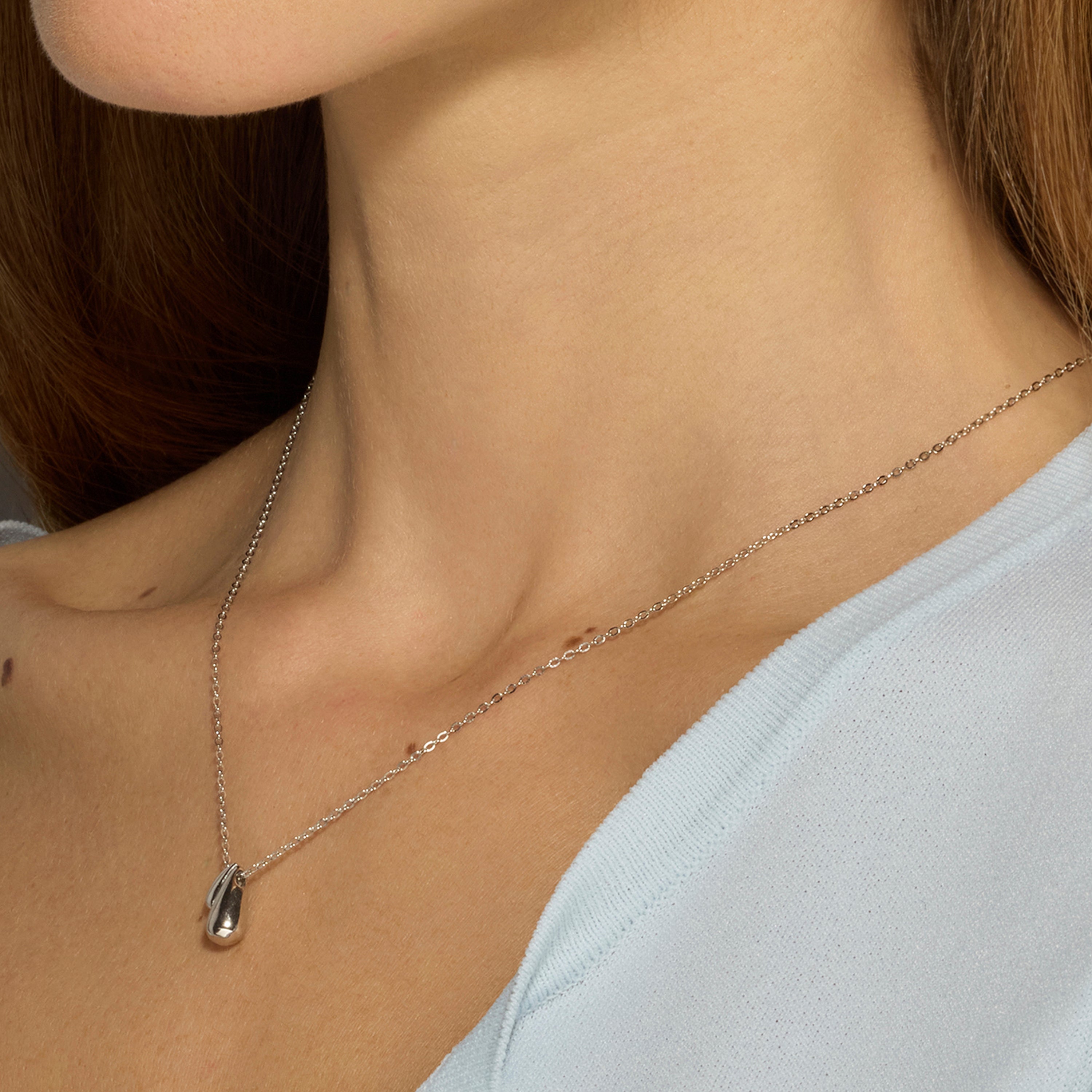925 Sterling Silver Necklace with Rhodium Finish - Zarael