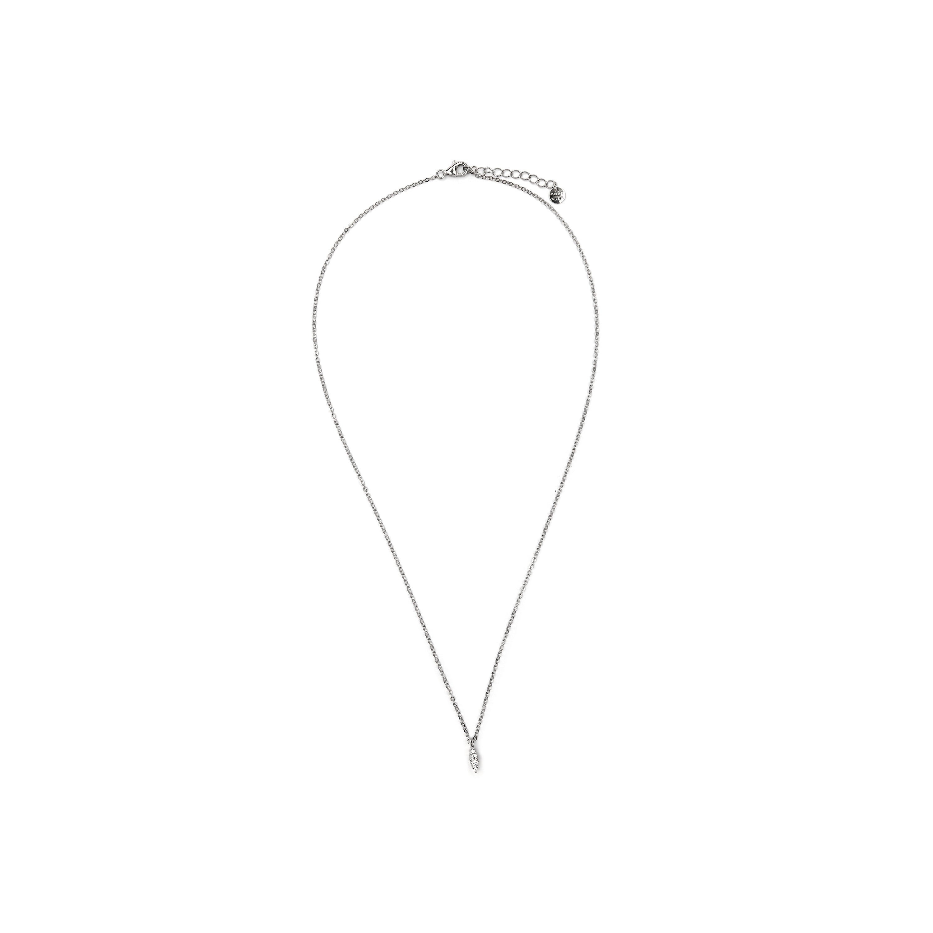 925 Sterling Silver and Brilliant Zirconia Necklace, Rhodium Finish - Naswa