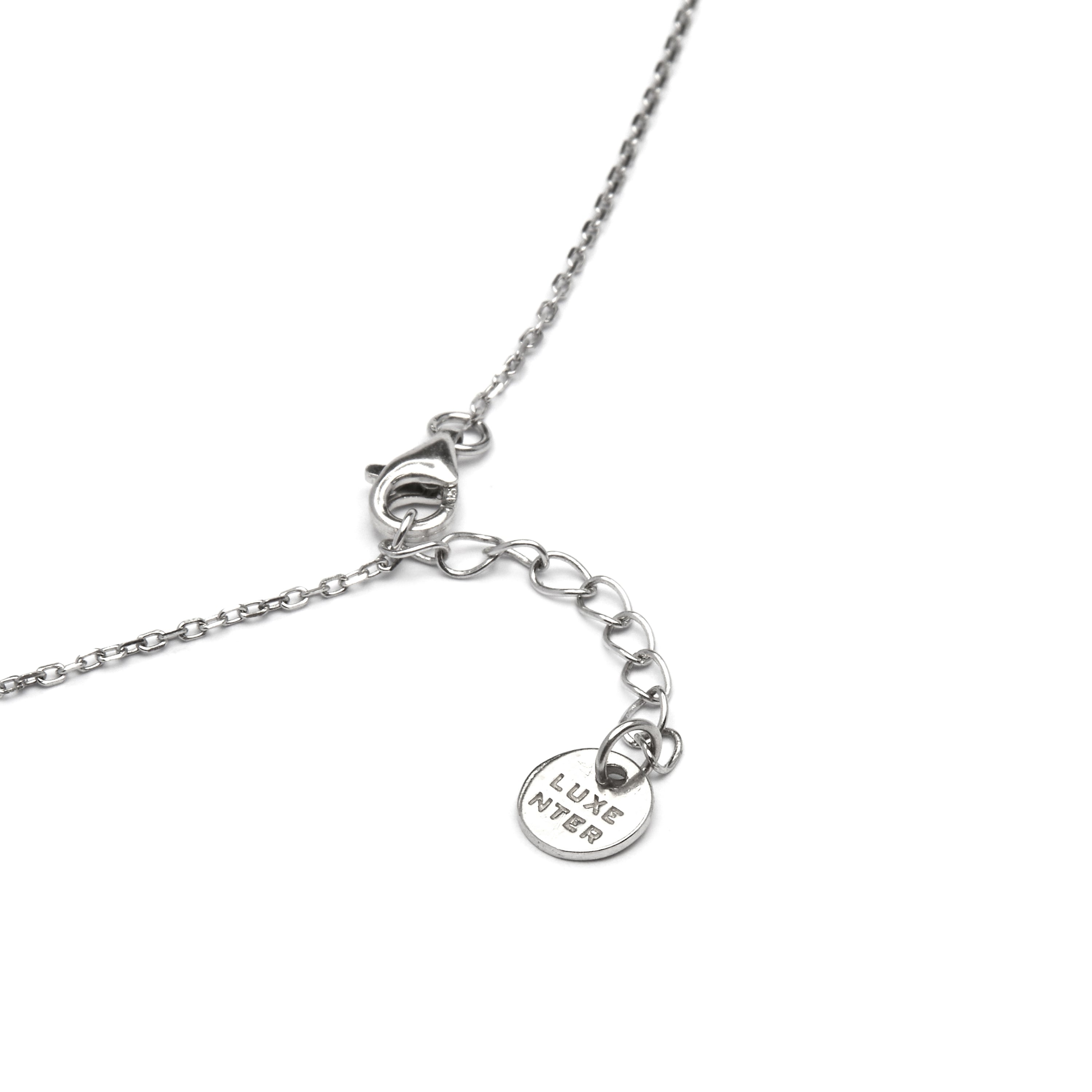 925 Sterling Silver Necklace with Brilliant Zirconia, Rhodium Finish - Baptism