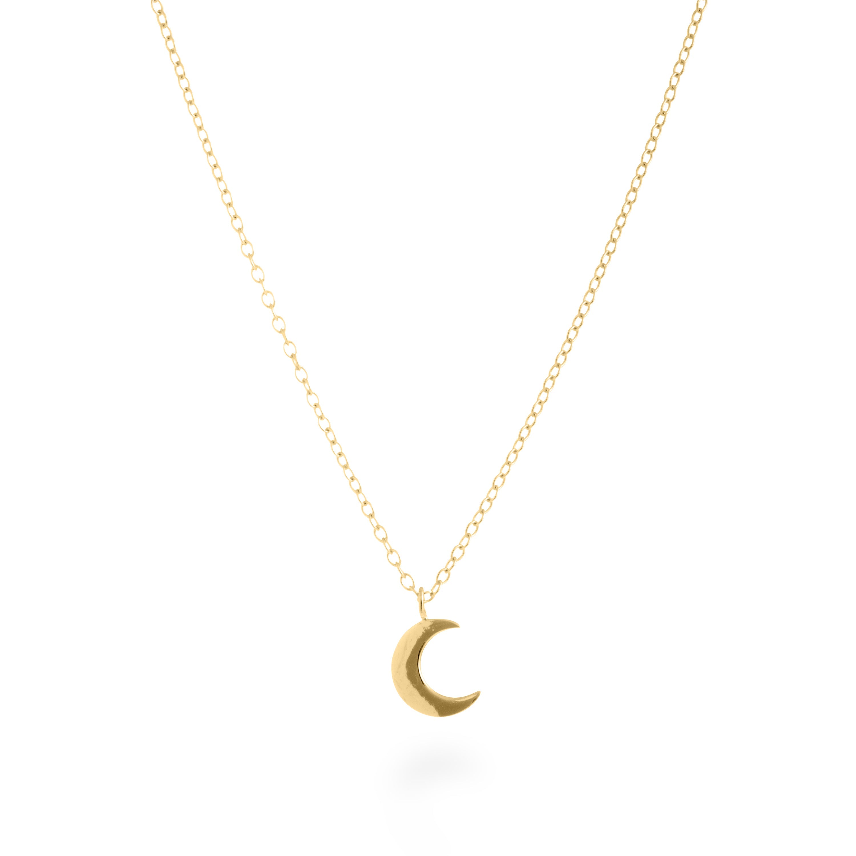 925 Sterling Silver Necklace with 18K Yellow Gold Finish - Crescent