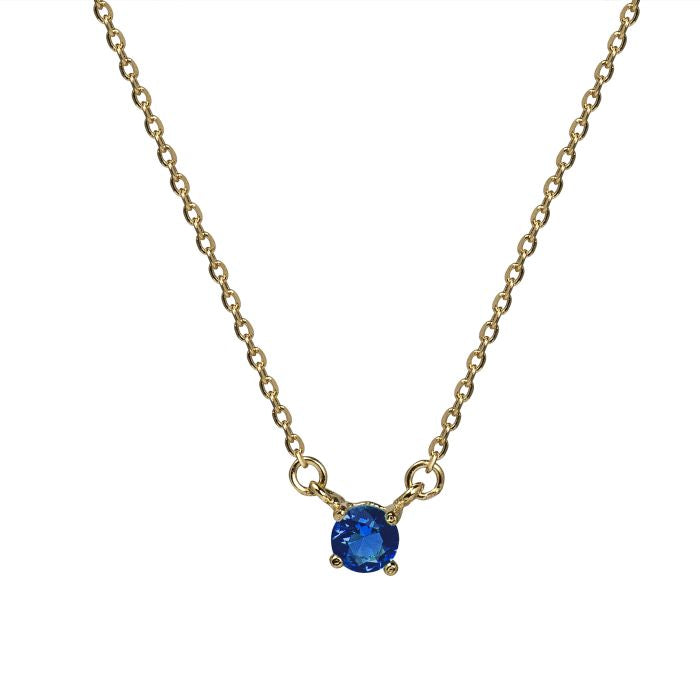 925 Sterling Silver Necklace with Hydrothermal Lapis Lazuli Quartz finished in 18K Yellow Gold - Otieno