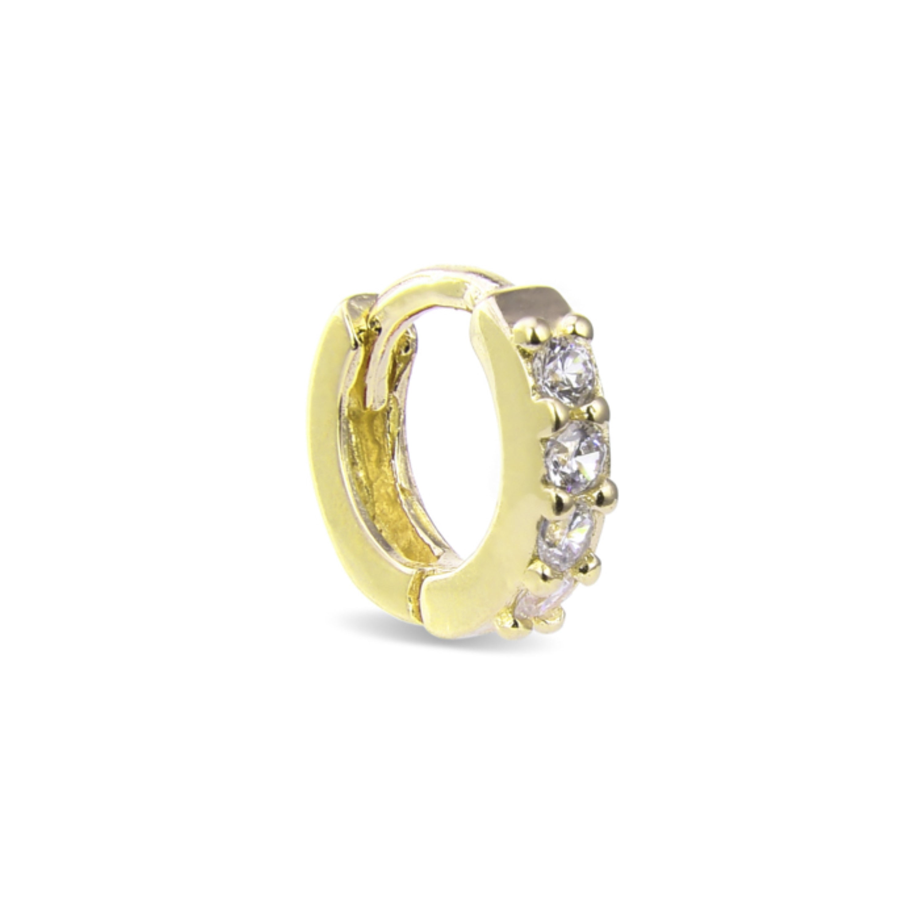 925 Sterling Silver Piercing with Brilliant Zirconia finished in 18K Yellow Gold - Rahlau
