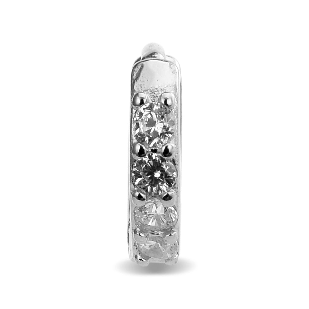 925 Sterling Silver Piercing with Brilliant Zirconia in Rhodium Finish - Ansung