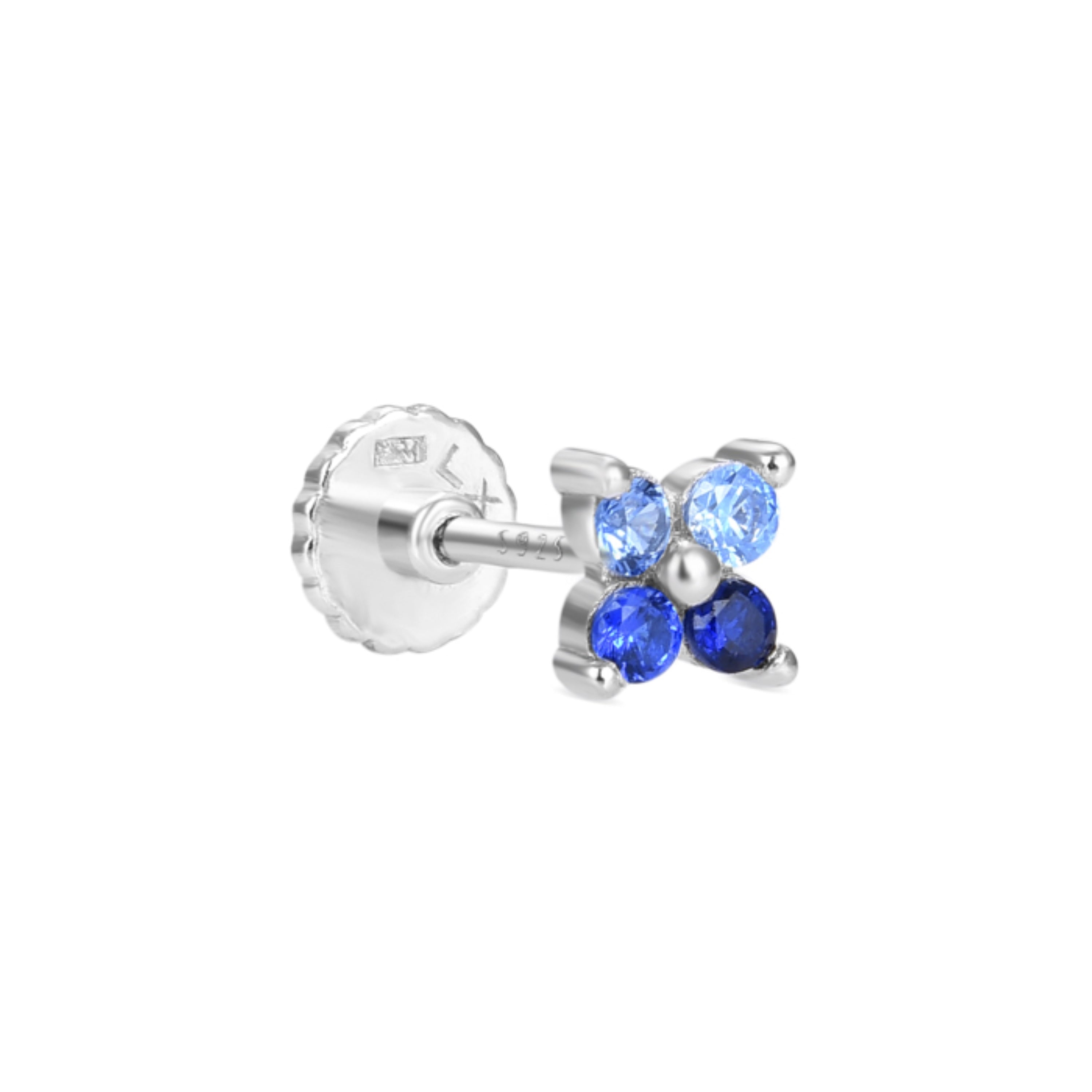925 Sterling Silver Piercing with Sapphire Zirconia in Rhodium Finish - Terwise