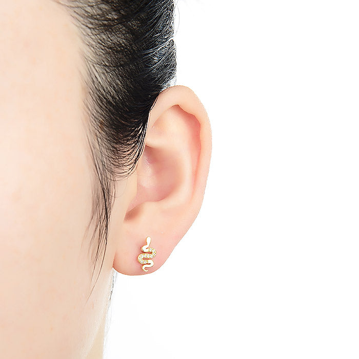 925 Sterling Silver Onyx Zirconia Piercing with Rhodium Finish - Turiel