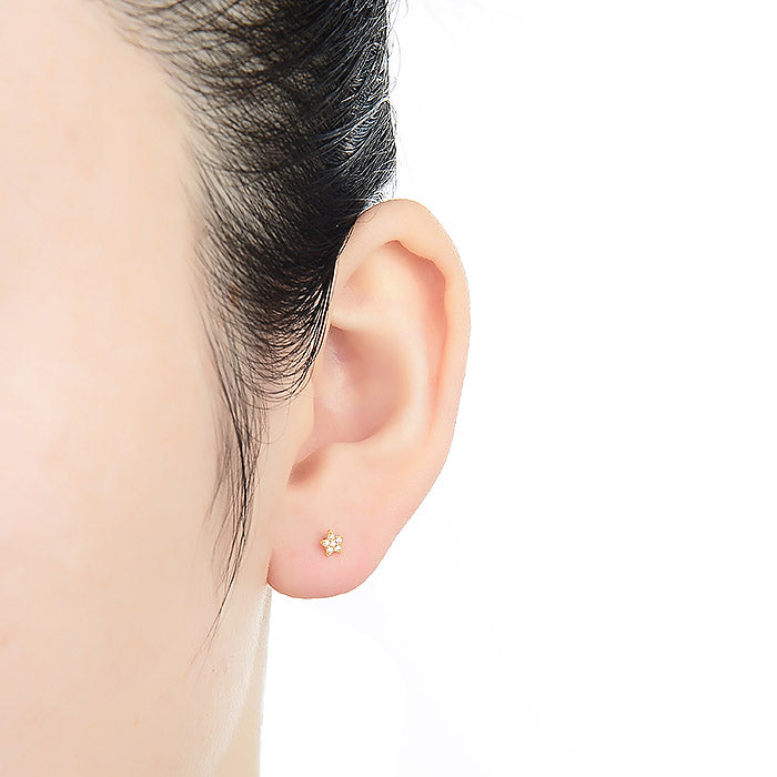 Piercing de Plata de Ley 925 con Circonita Brillante acabado en oro amarillo de 18K - Tyulu