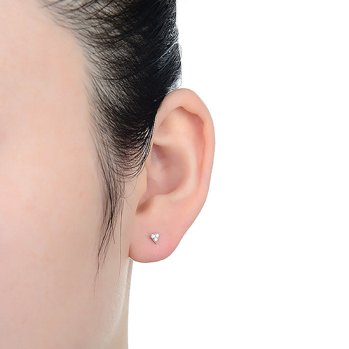 925 Sterling Silver Piercing with Brilliant Zirconia in Rhodium Finish - Calye