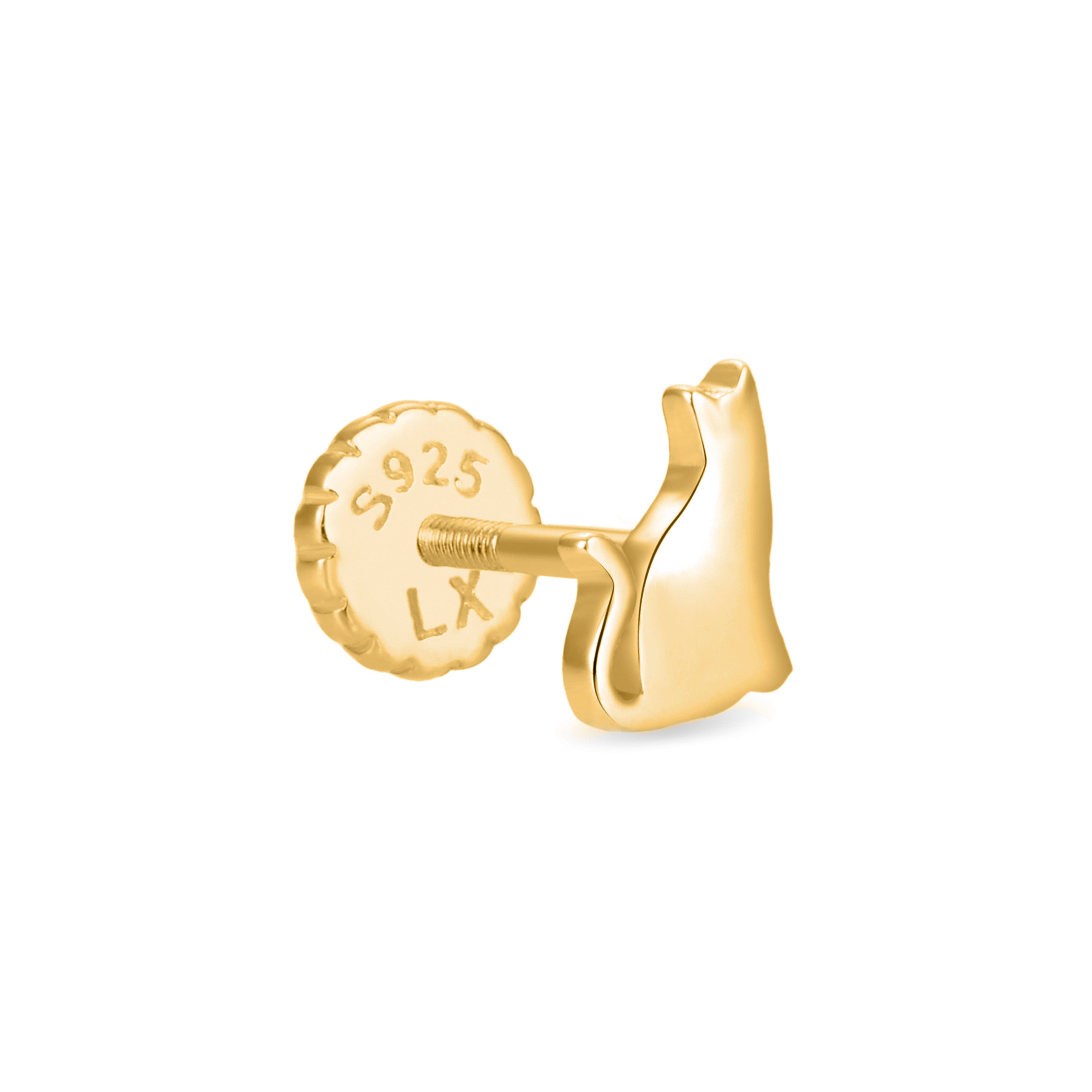 Piercing de Prata Esterlina 925 com acabamento em ouro amarelo 18K - Iss