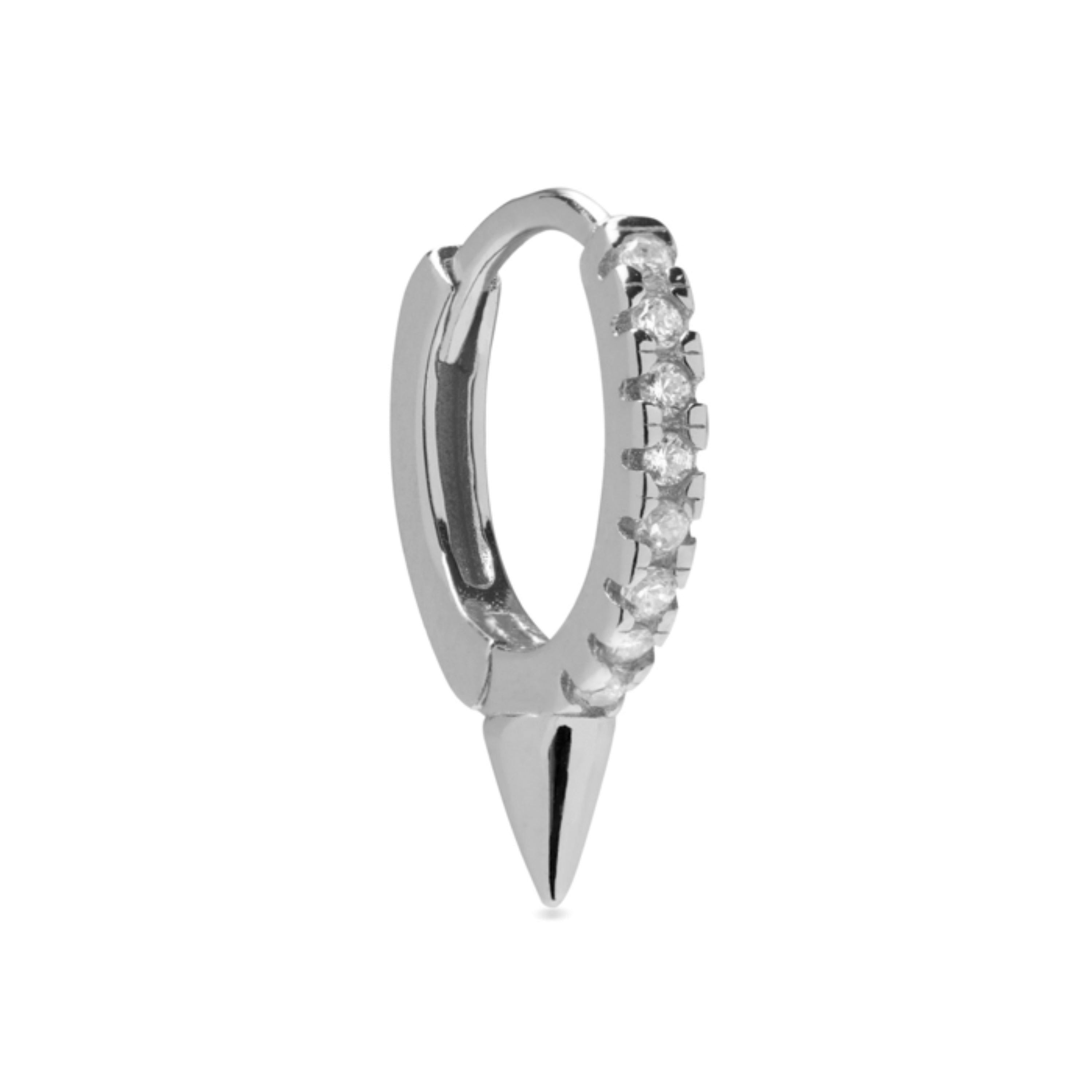 925 Sterling Silver Piercing with Brilliant Zirconia in Rhodium Finish - Irosh