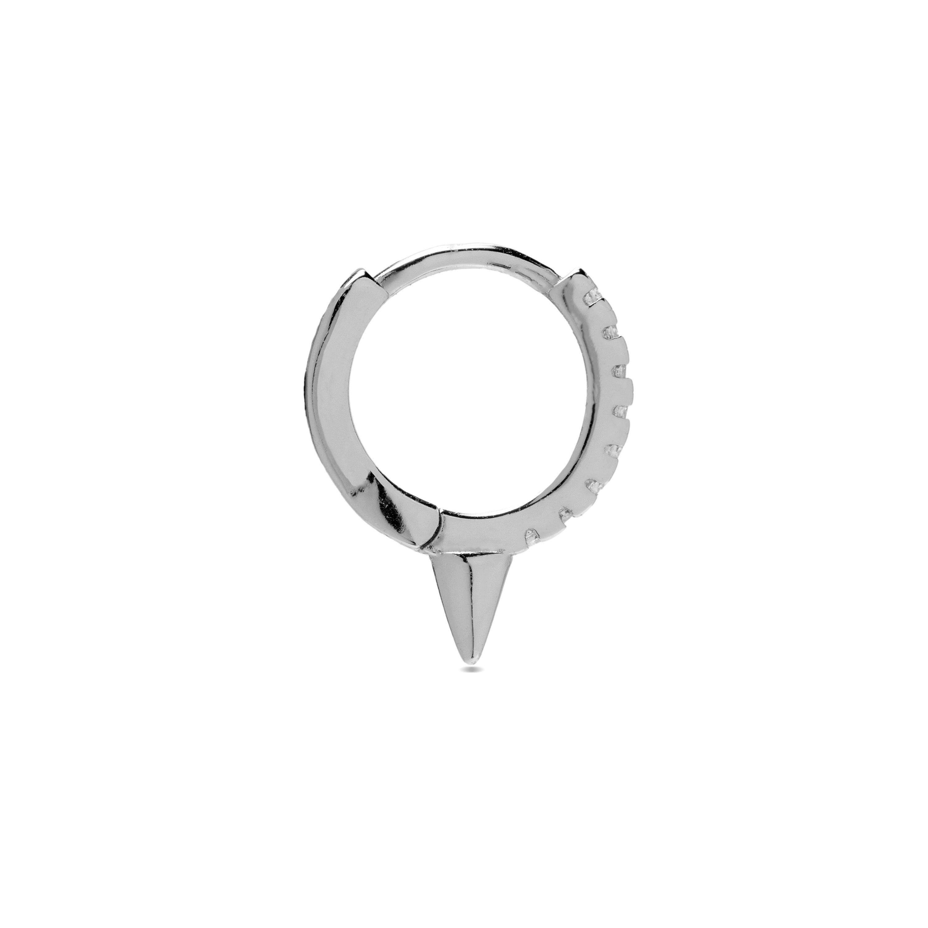 925 Sterling Silver Piercing with Brilliant Zirconia in Rhodium Finish - Irosh