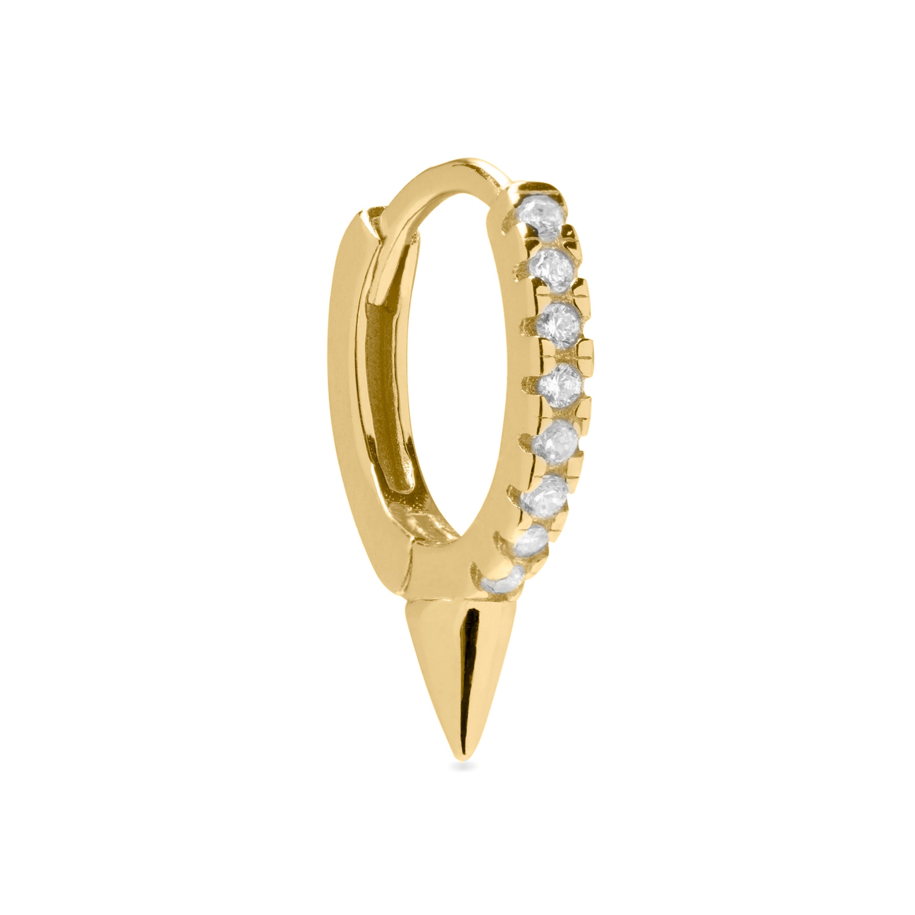 925 Sterling Silver Piercing with Brilliant Zirconia finished in 18K Yellow Gold - Irosh