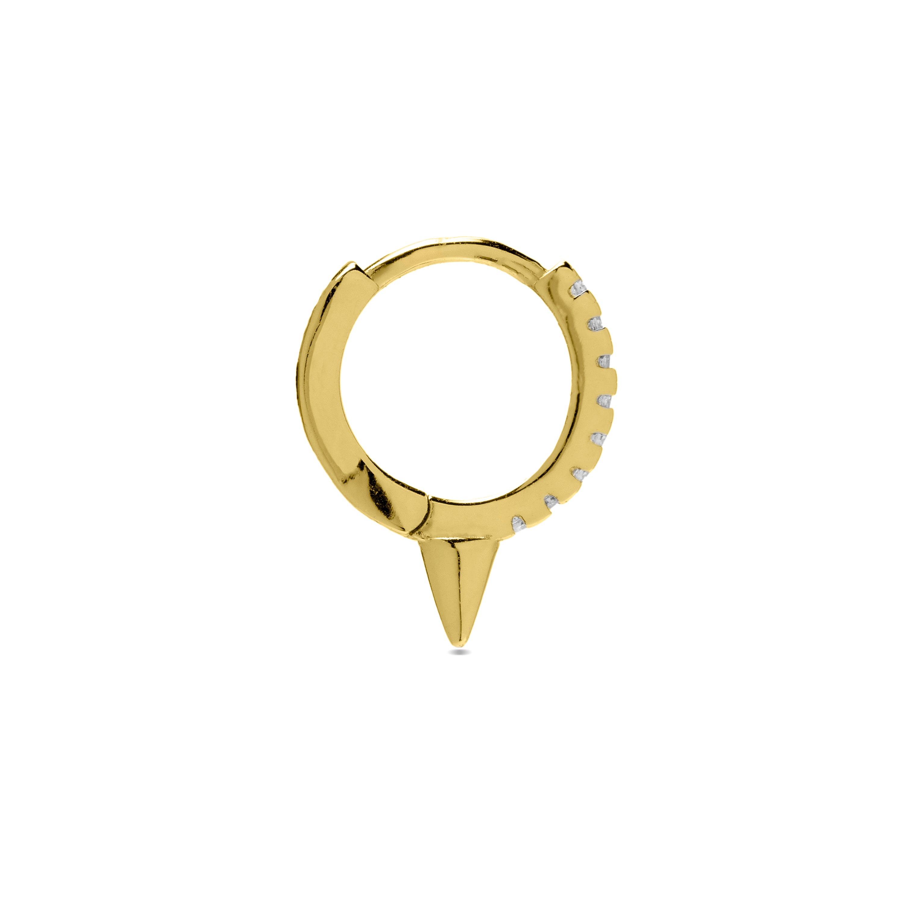 925 Sterling Silver Piercing with Brilliant Zirconia finished in 18K Yellow Gold - Irosh