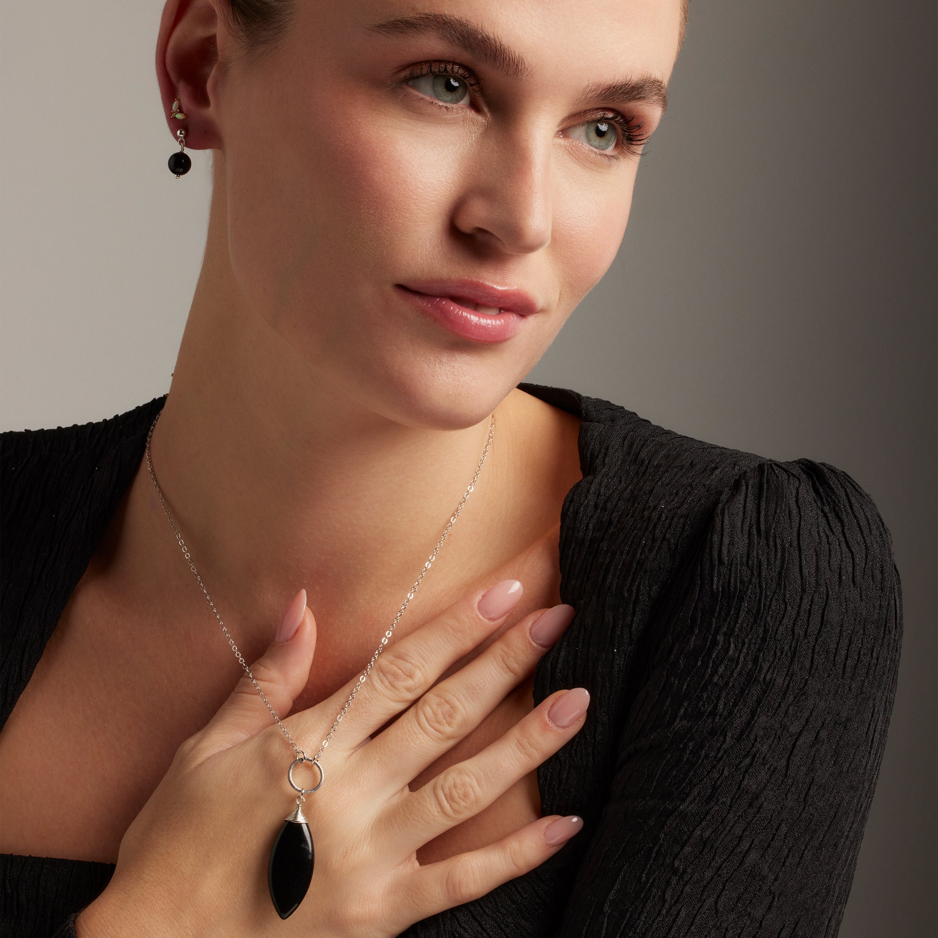 925 Sterling Silver Piercing with Multicolor Zirconia finished in 18K yellow gold - Ly