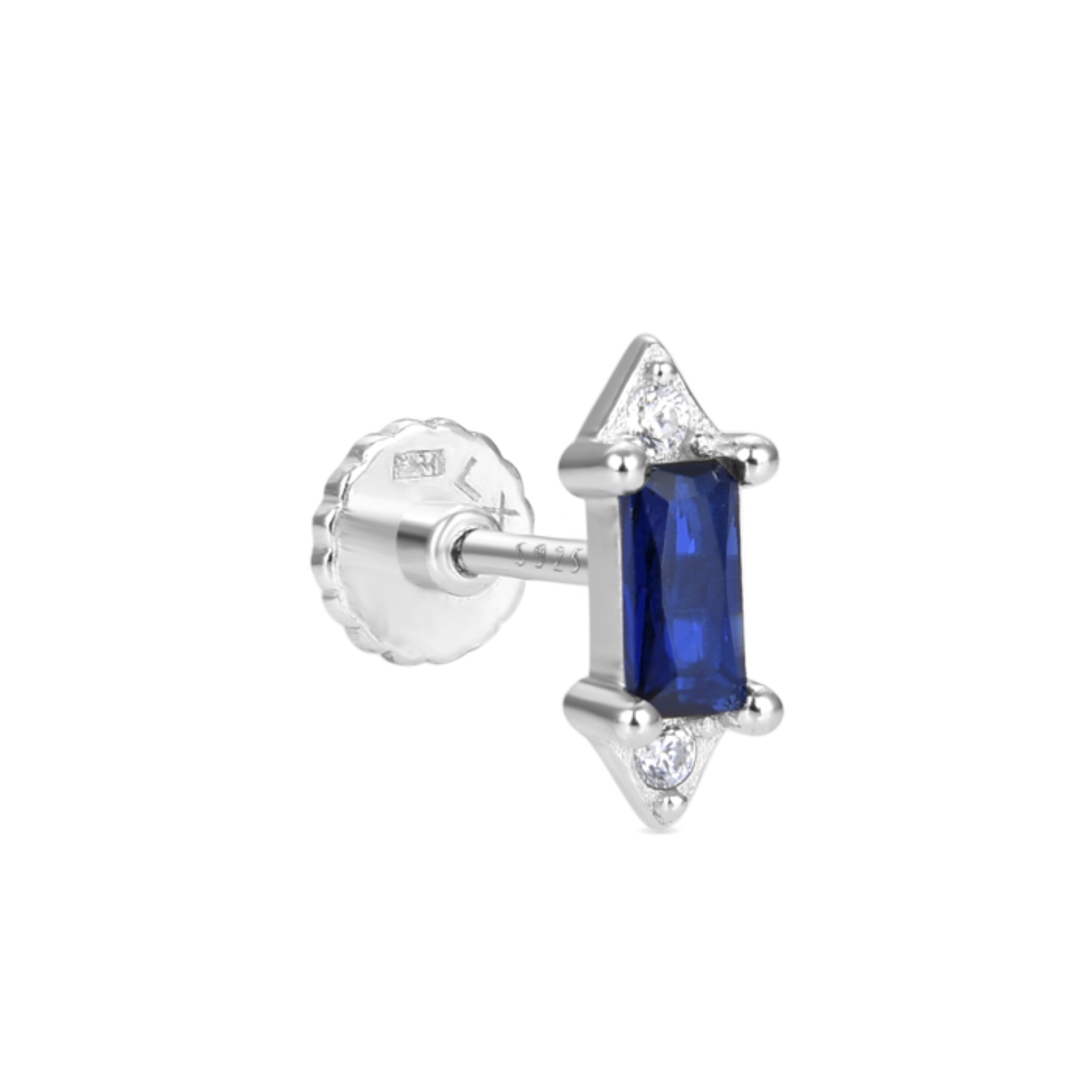 925 Sterling Silver Piercing with Sapphire Zirconia in Rhodium Finish - Dierak