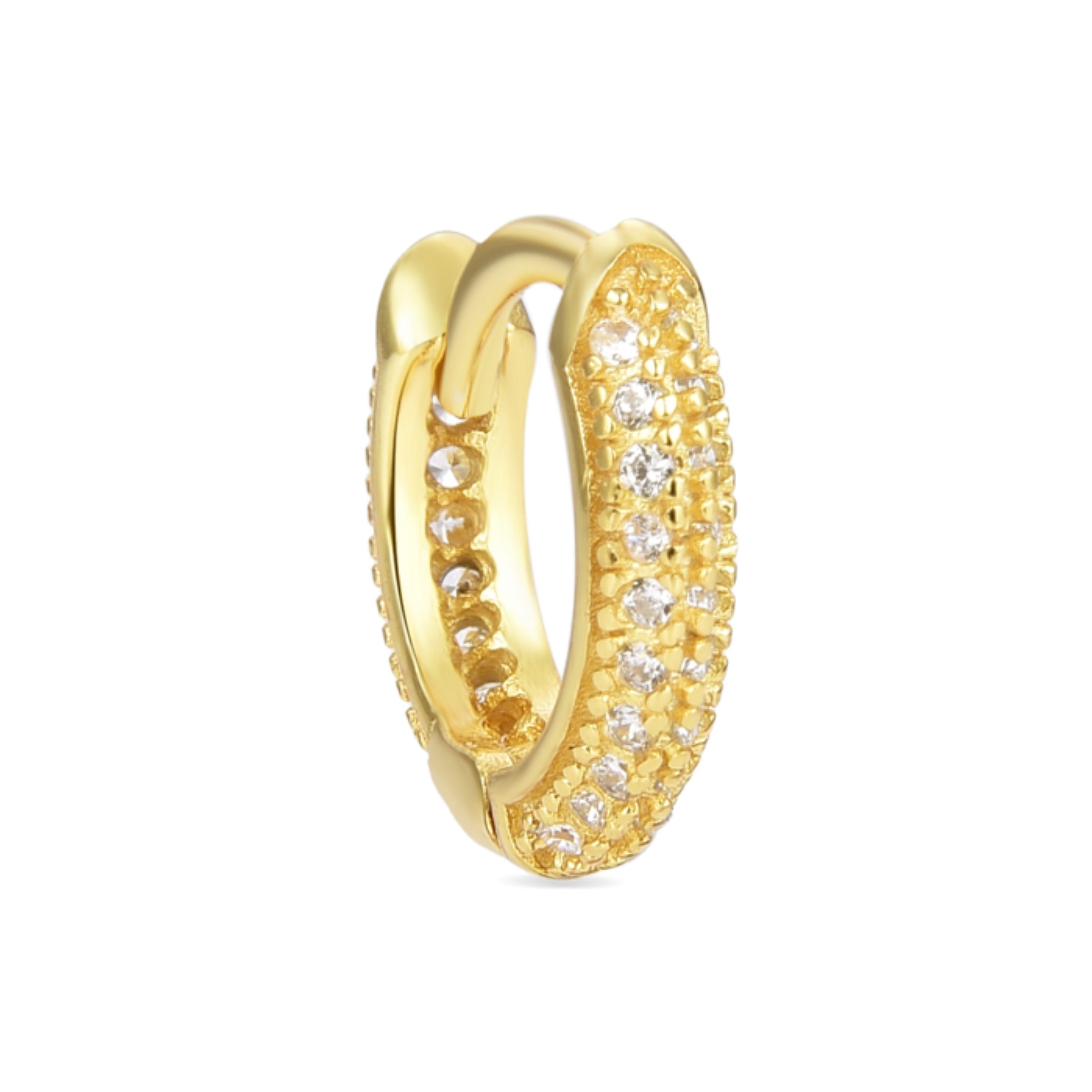 925 Sterling Silver Piercing with Brilliant Zirconia finished in 18K Yellow Gold - Tay