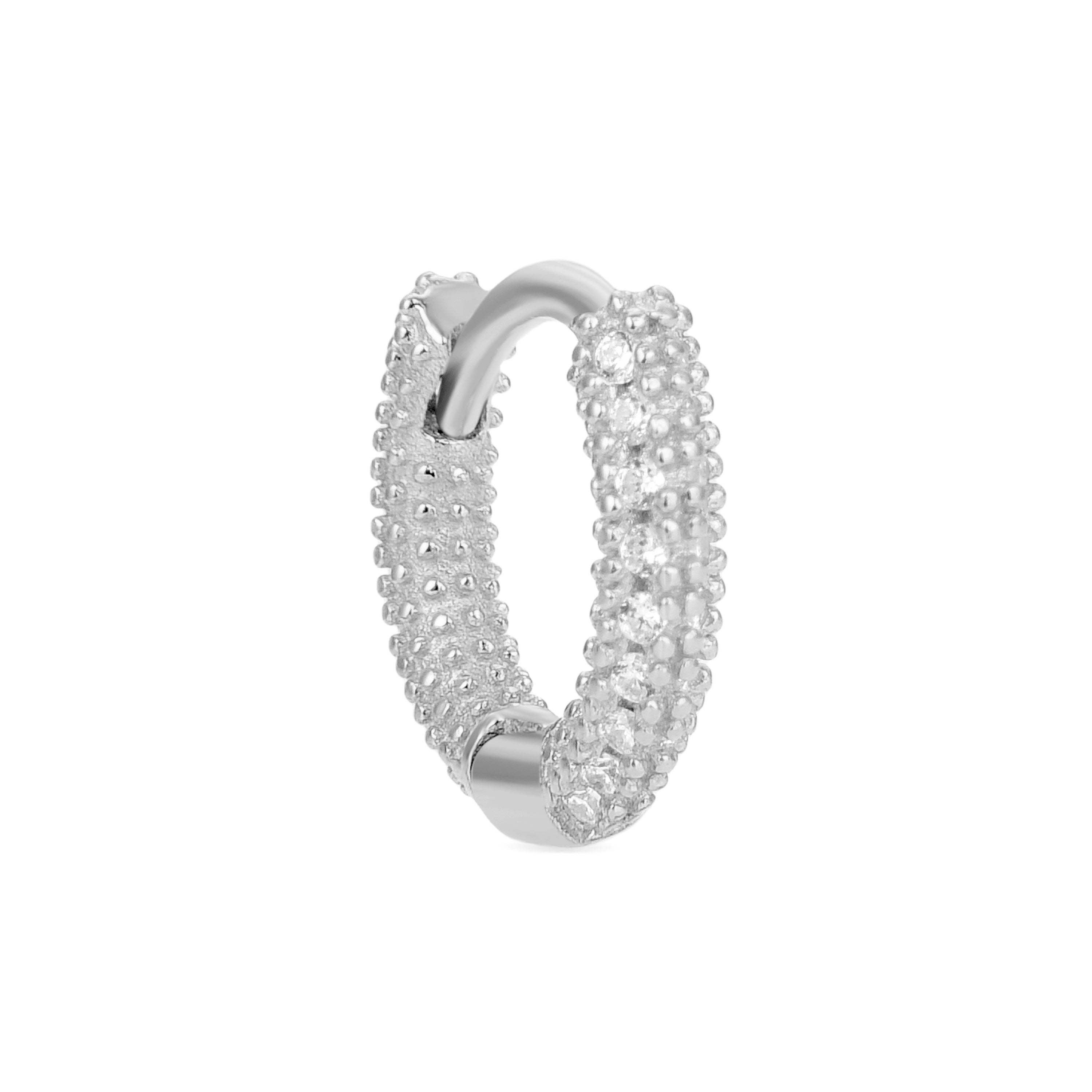 925 Sterling Silver Piercing with Brilliant Zirconia in Rhodium Finish - Zulyt