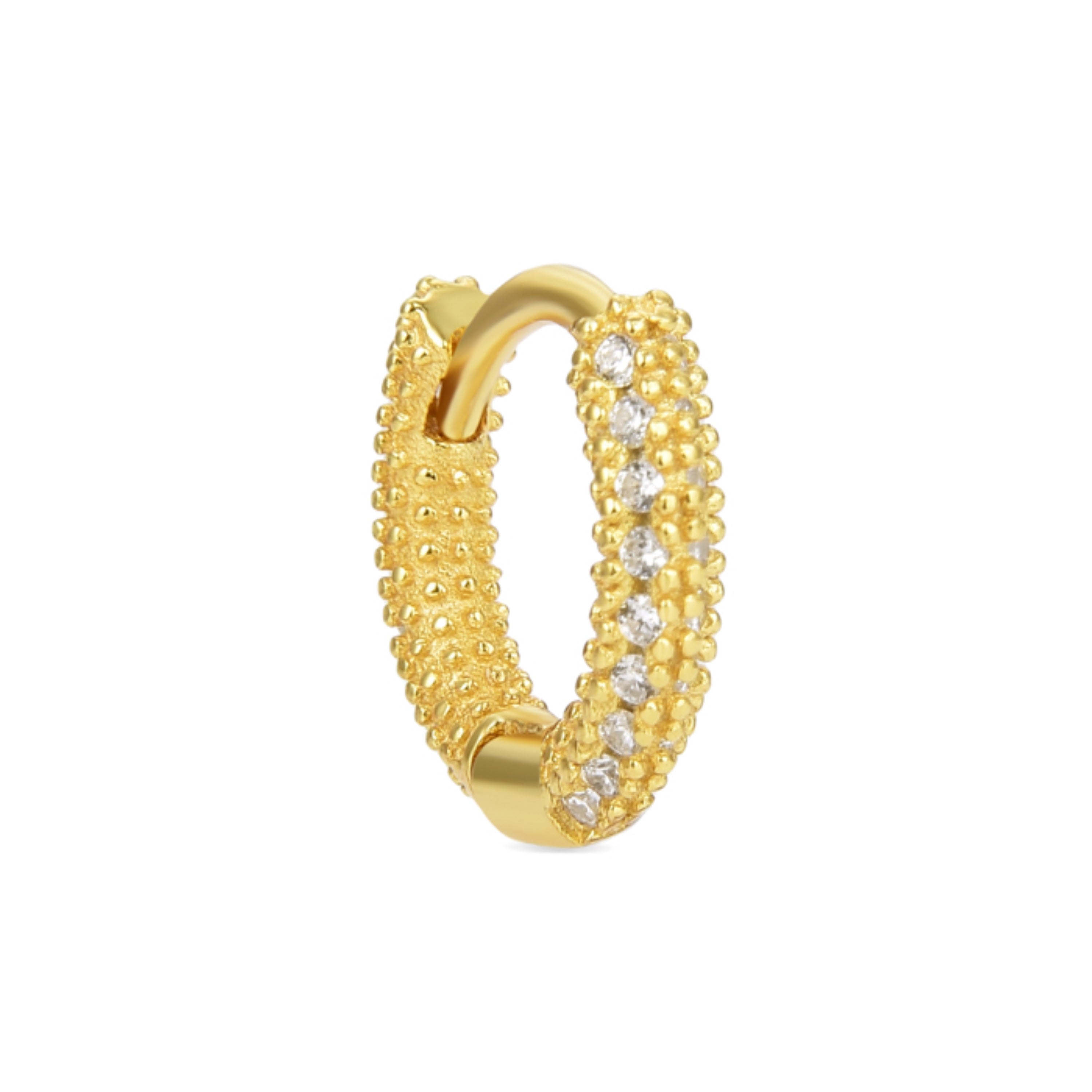 925 Sterling Silver Piercing with Brilliant Zirconia finished in 18K Yellow Gold - Zulyt