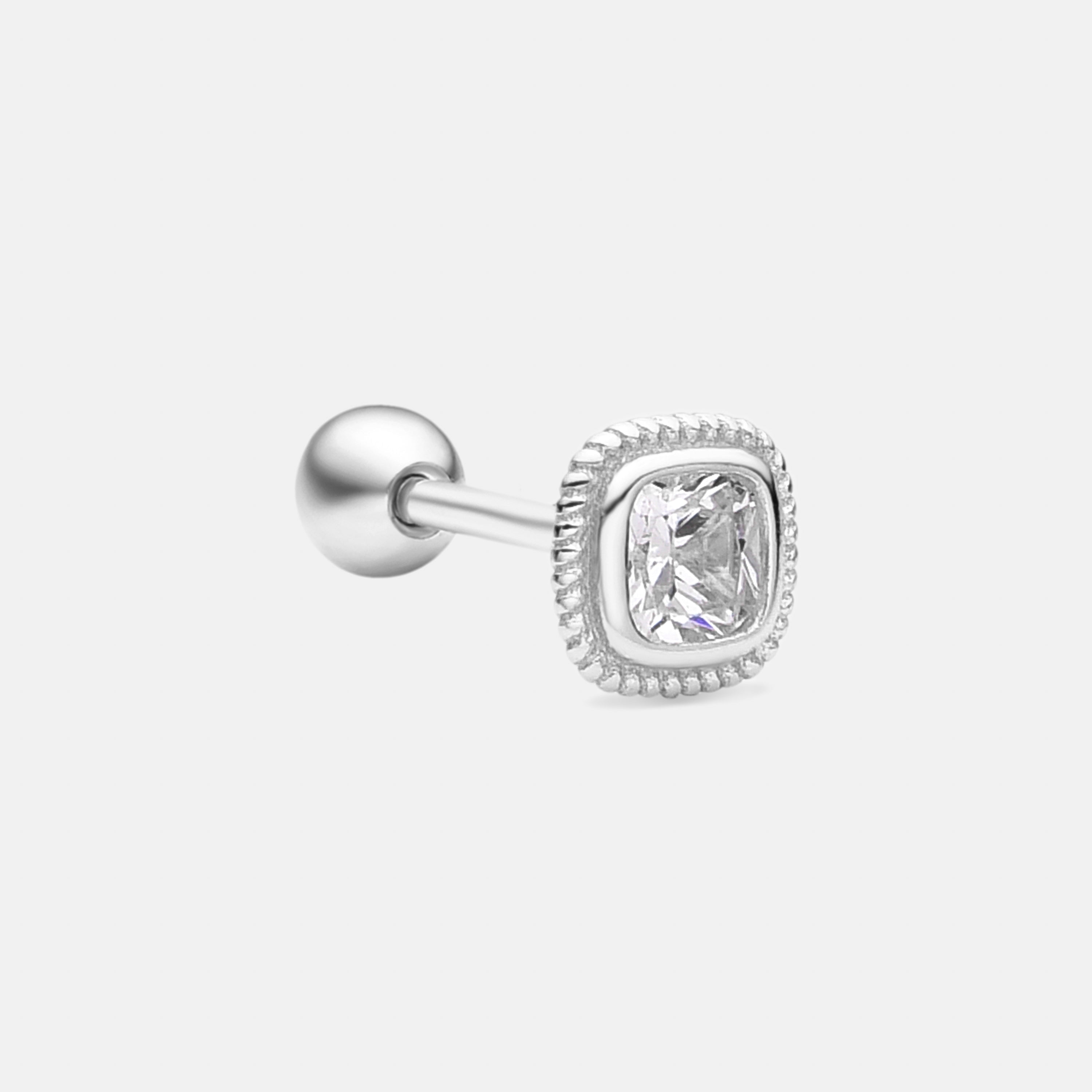 925 Sterling Silver and Brilliant Zirconia Piercing with Rhodium Finish - Keya