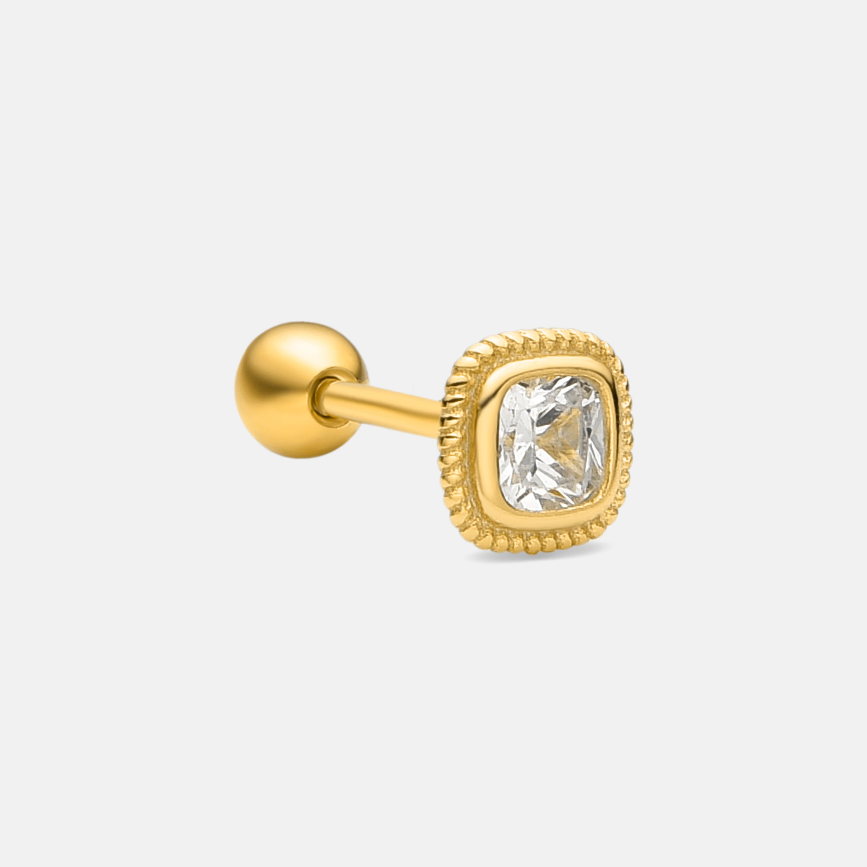 925 Sterling Silver and Brilliant Zirconia Piercing with 18k Gold Finish - Keya