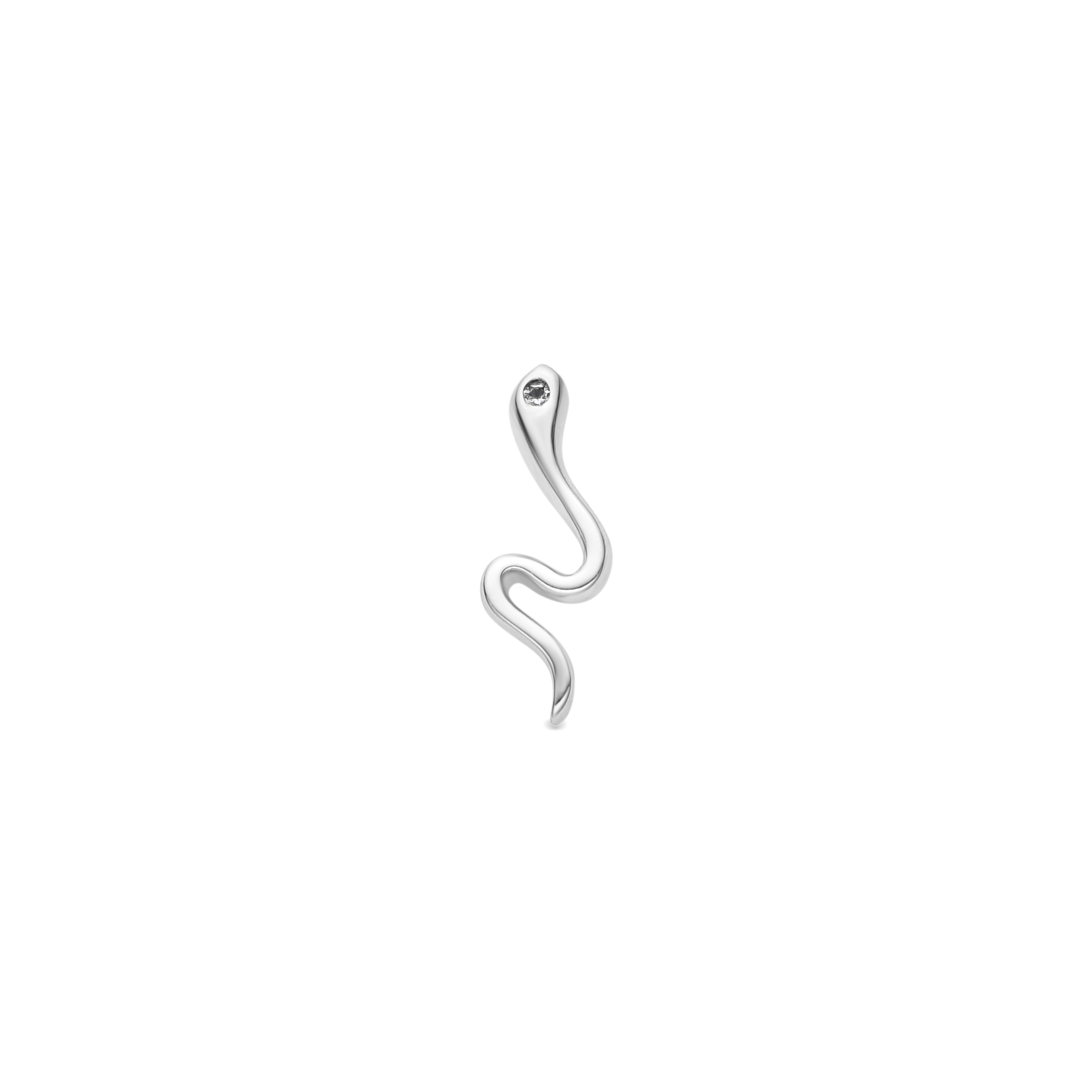 925 Sterling Silver and Brilliant Zirconia Piercing with Rhodium Finish - Webia