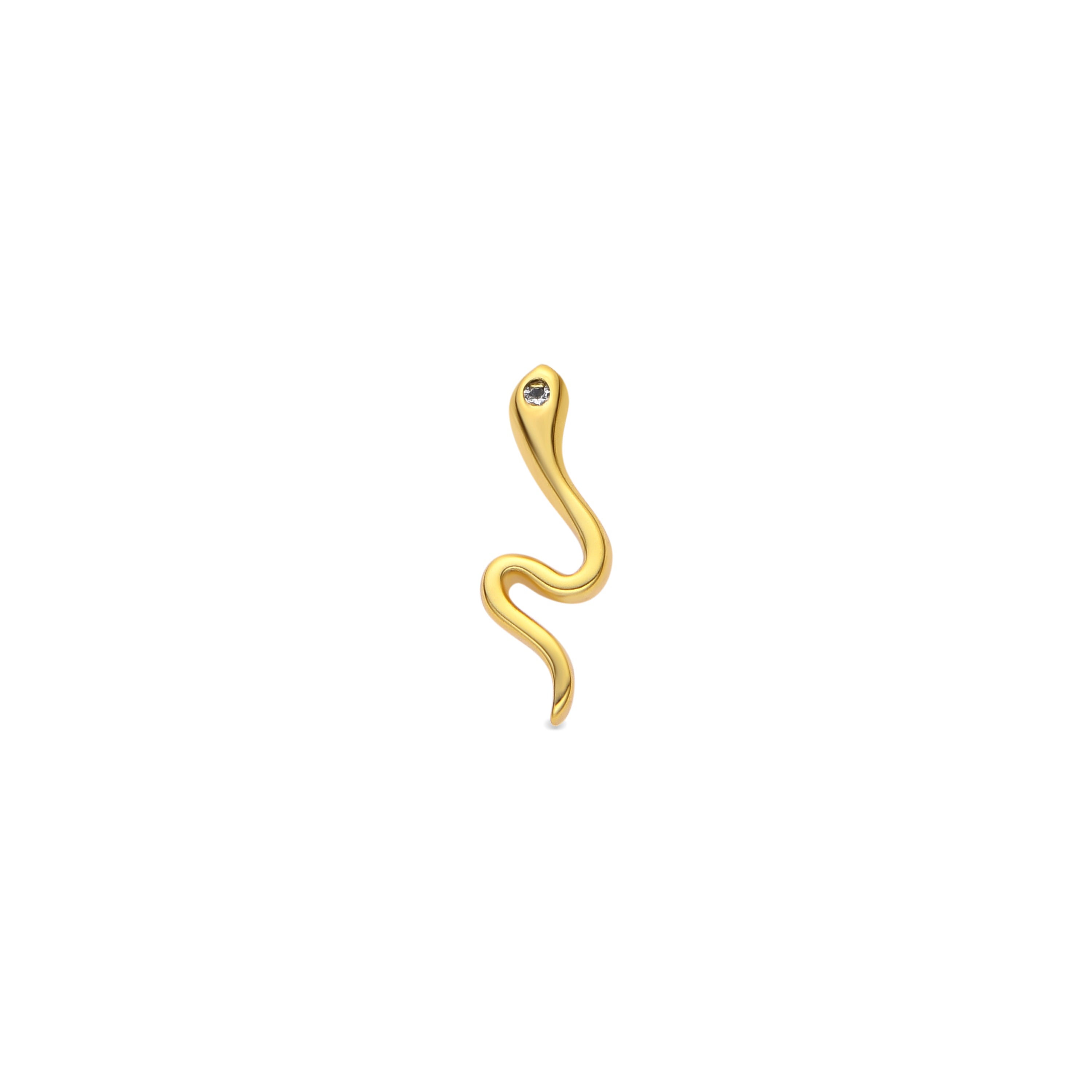 925 Sterling Silver and Brilliant Zirconia Piercing, 18k Yellow Gold Finish - Webia