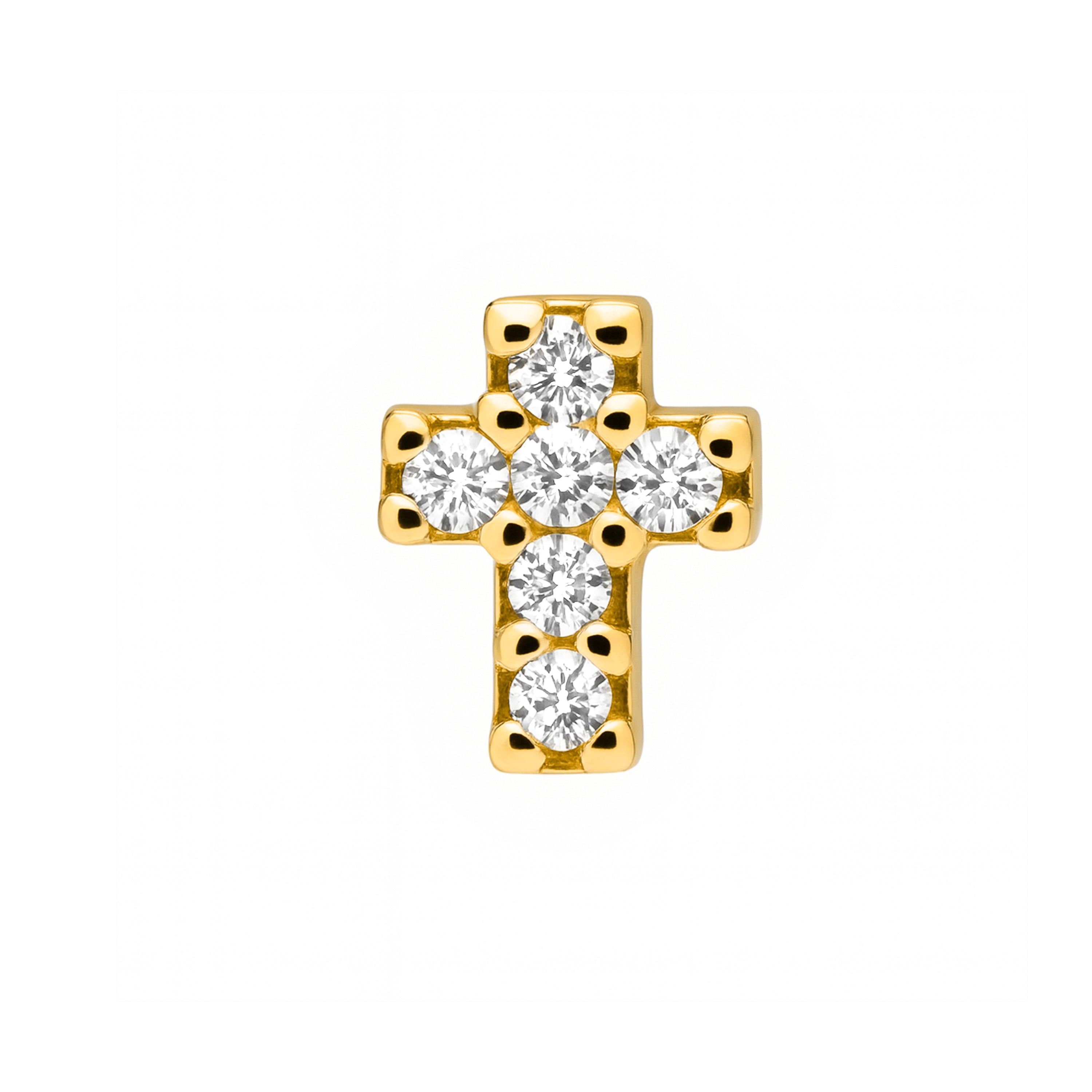 925 Sterling Silver and Brilliant Zirconia Piercing finished in 18k yellow gold - Inloc