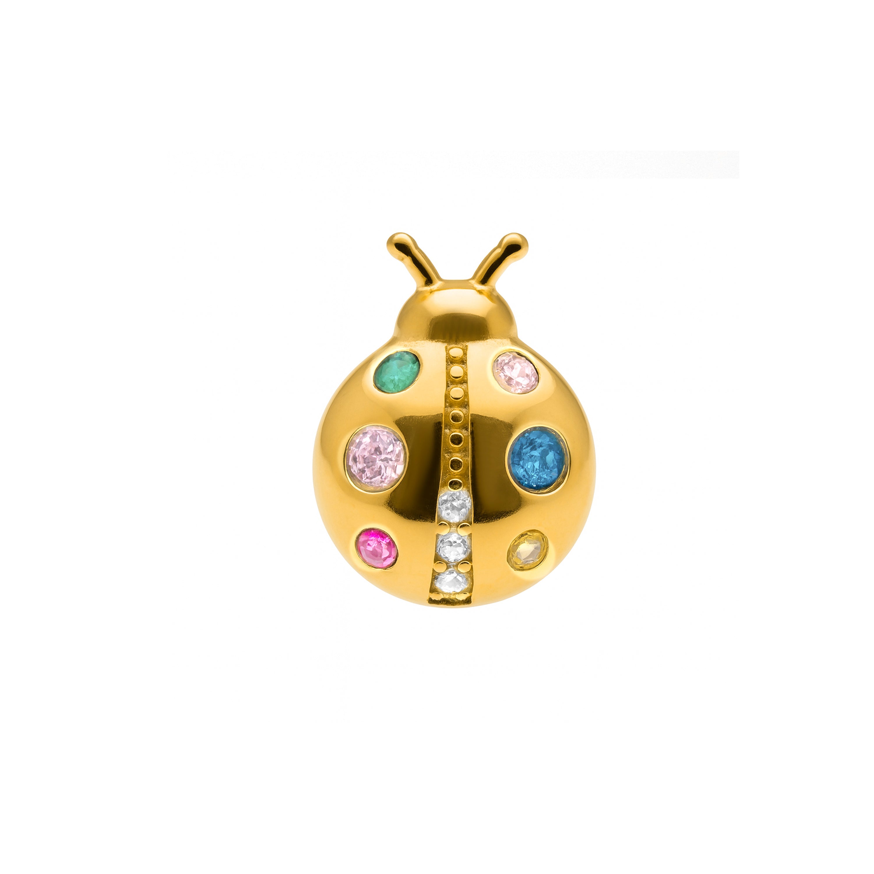 Piercing de Plata de Ley 925 y Circonita Multicolor acabado en oro amarillo 18k - Nevo
