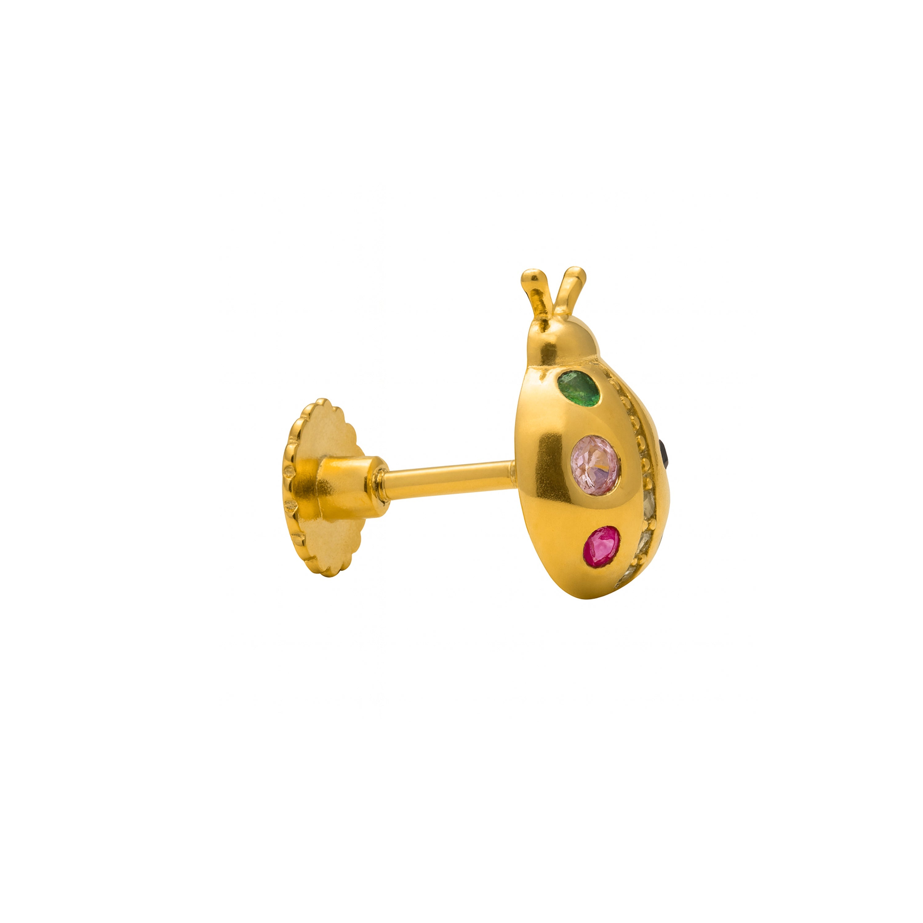 Piercing de Plata de Ley 925 y Circonita Multicolor acabado en oro amarillo 18k - Nevo