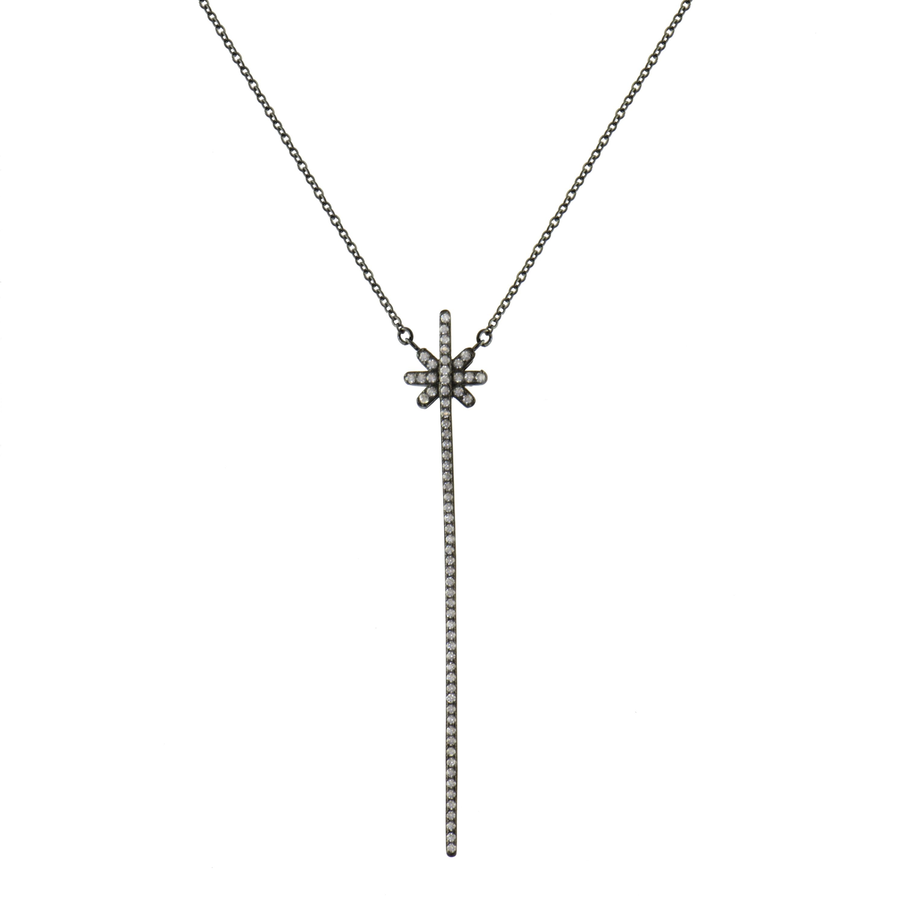 925 Sterling Silver Necklace with Rhodium Finish - Neil