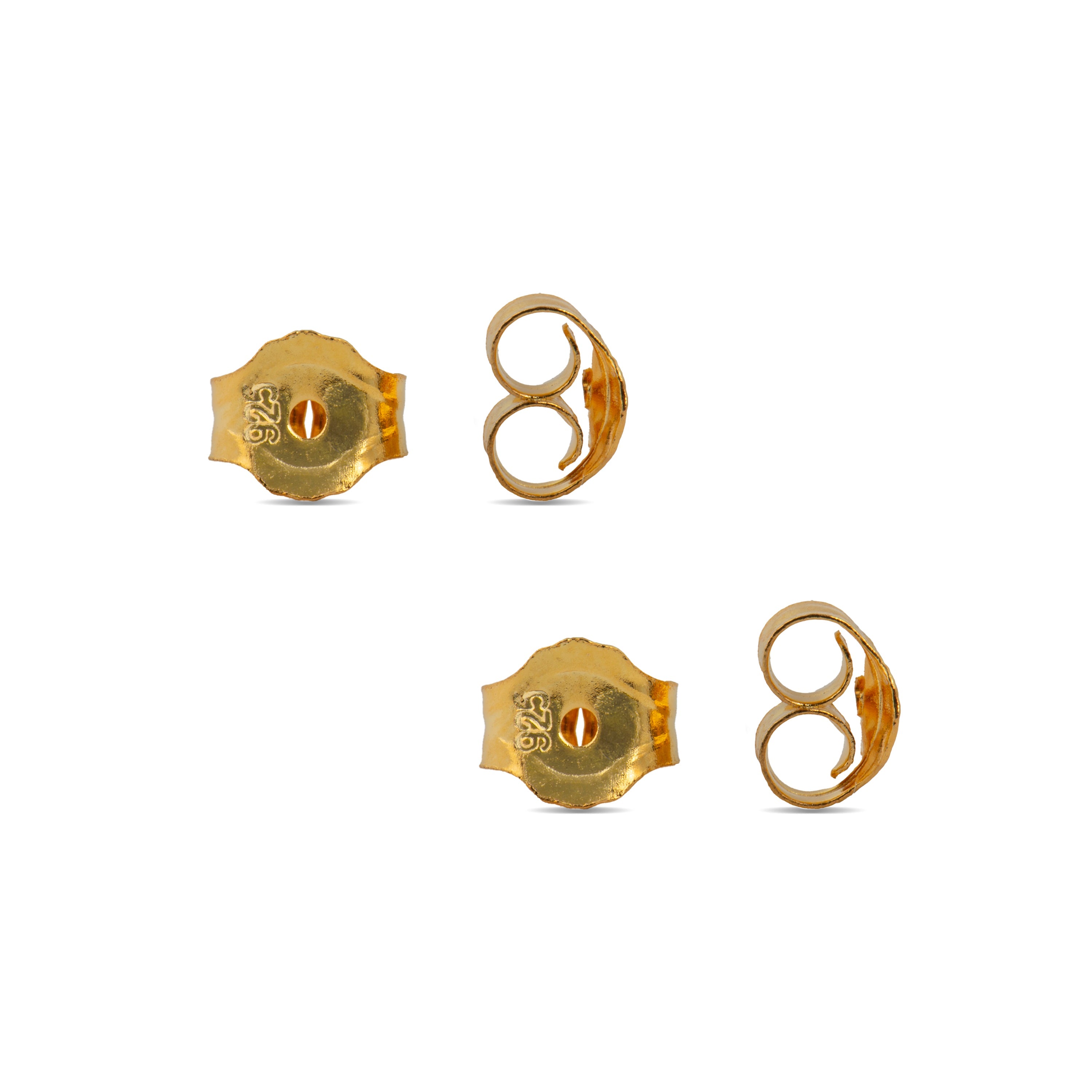 Small 925 Sterling Silver stud earrings with 18k yellow gold finish - Luxenter