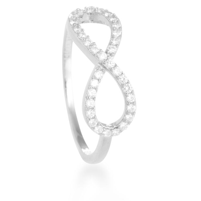 925 Sterling Silver Ring with Brilliant Zirconia, Rhodium Finish - Munthir