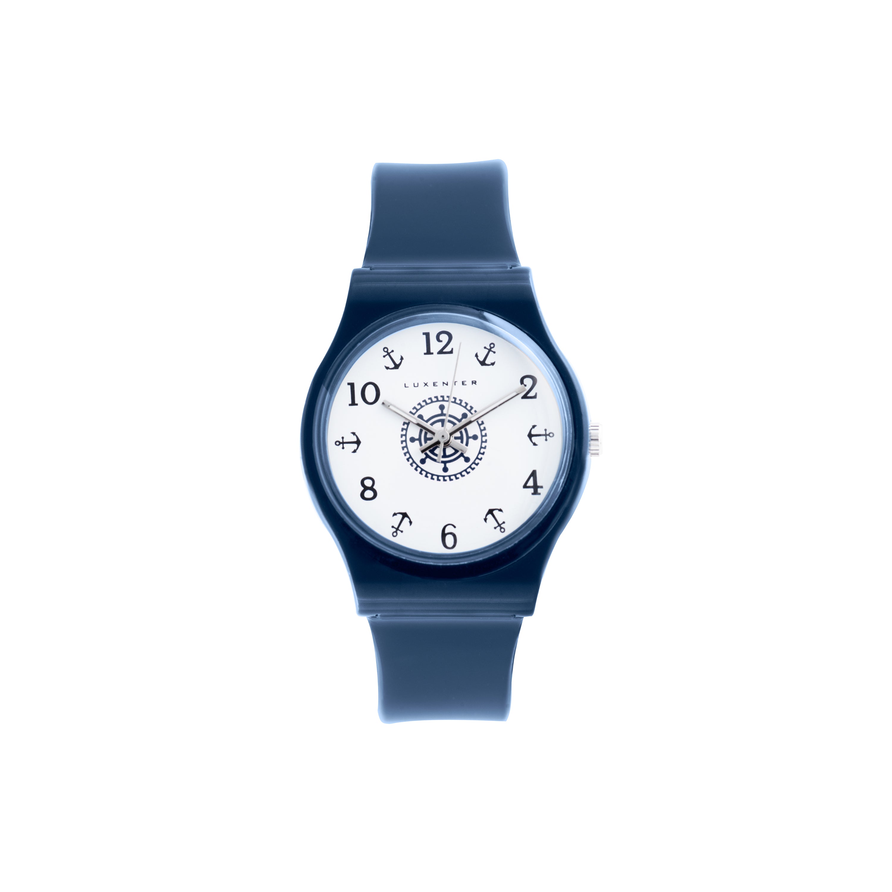 Navy Blue Plastic Watch with Rhodium Finish - Khaf