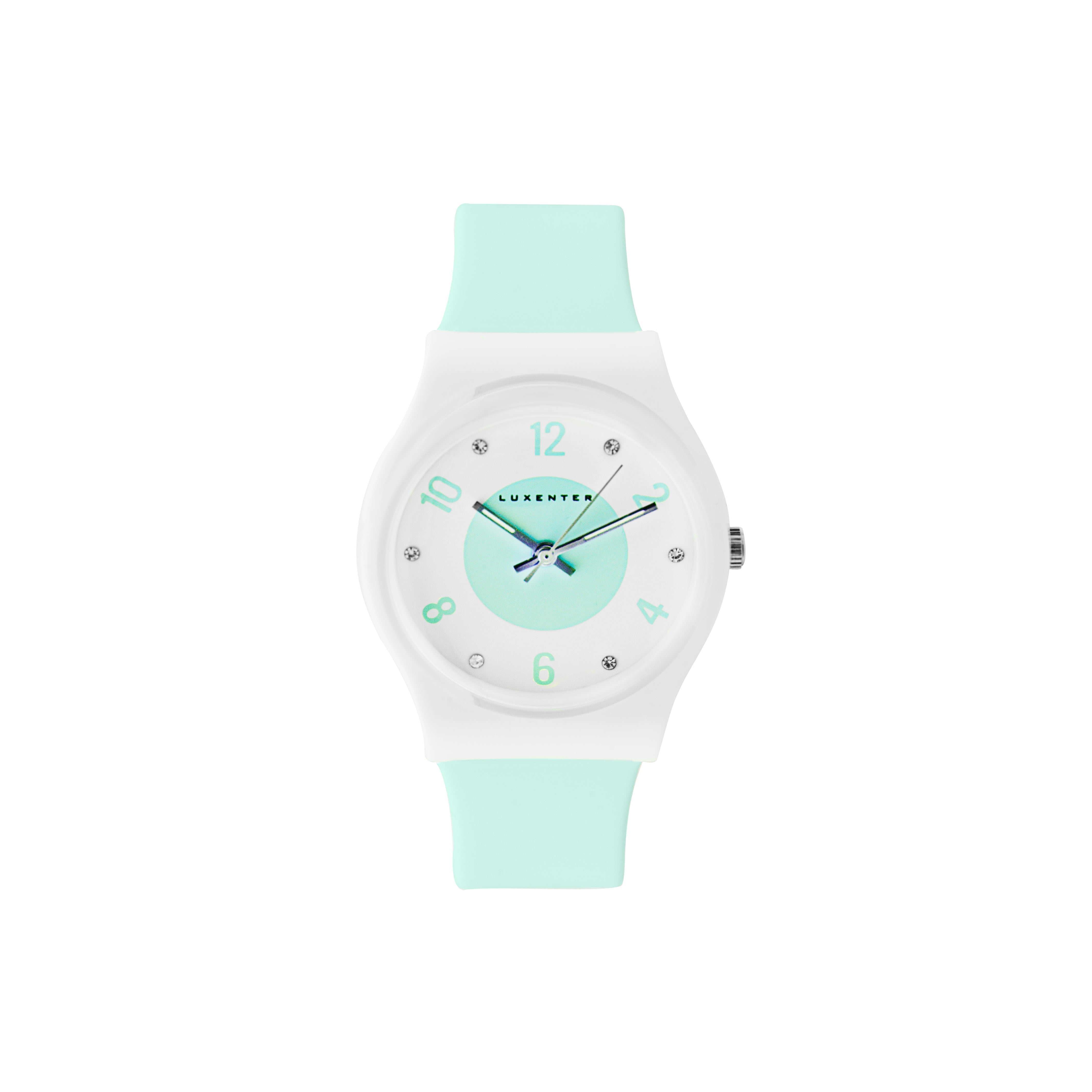 Sky Blue Plastic Watch with Rhodium Finish - Khara