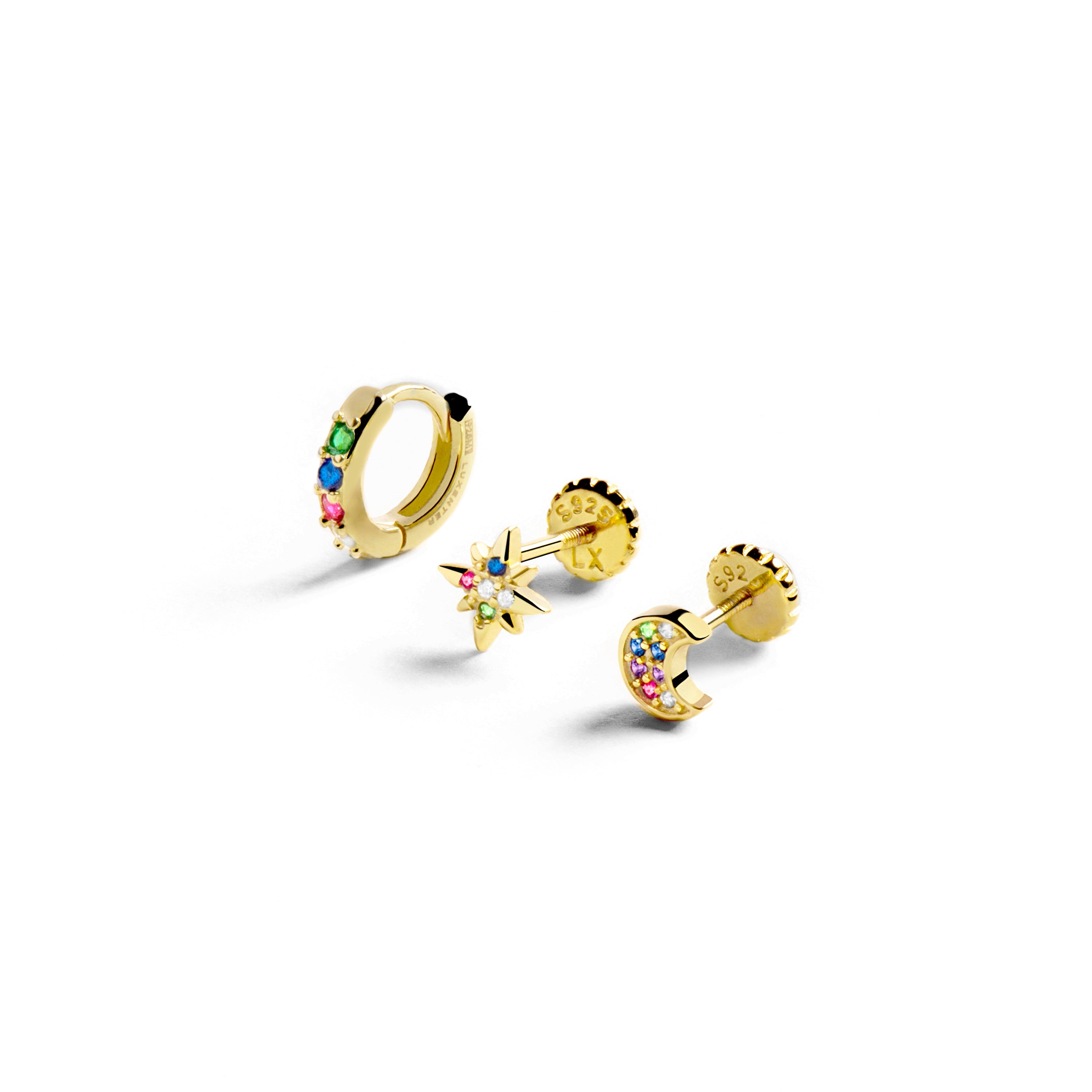 Set de Piercings Zule, Waruan y Nali de Plata de Ley 925